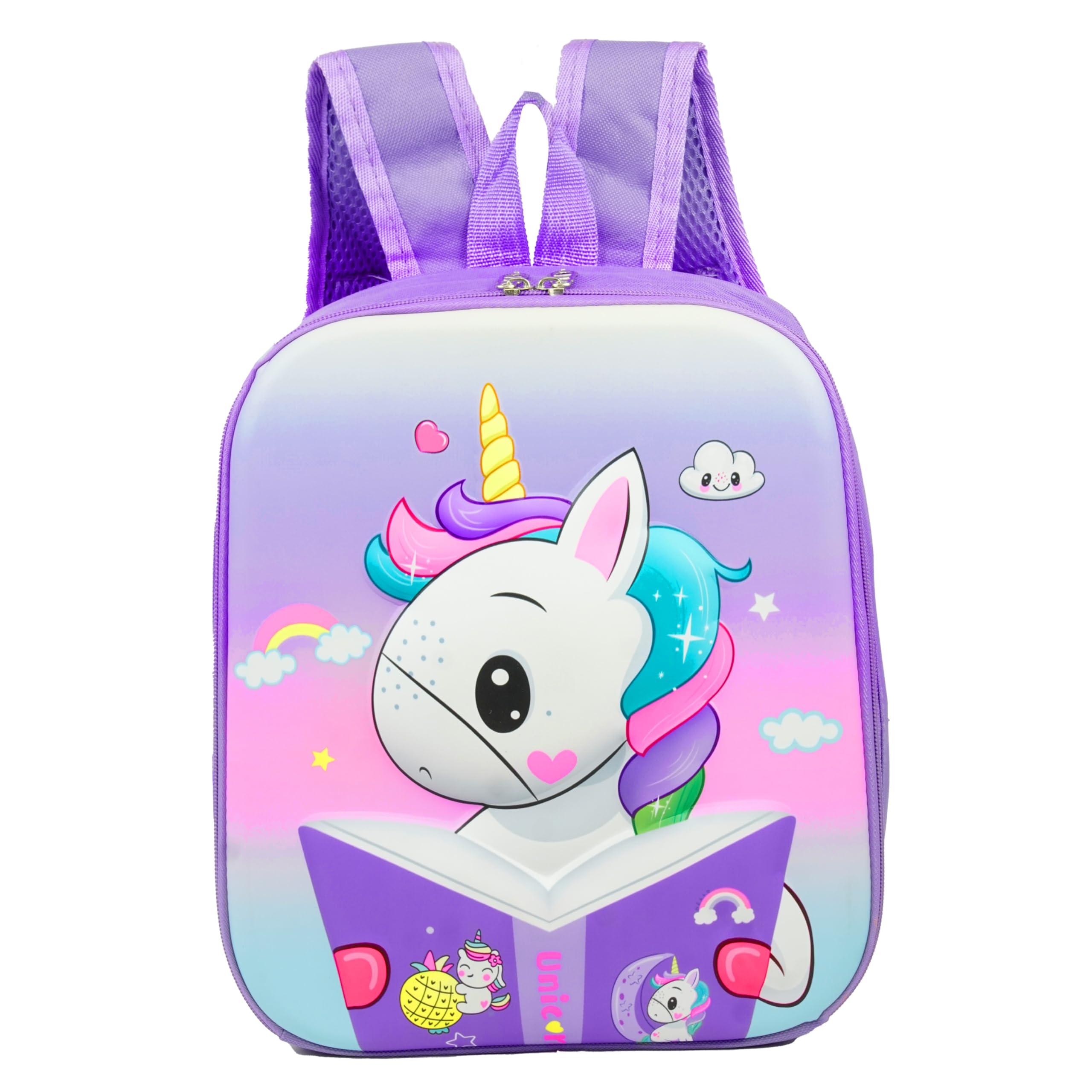 Storite School Bag for Kids 4L 5-8 Year| Sturdy Water-Resistant Toddler Bag | Ideal for Nursery, Play School & Birthday Gifts (Purple - 20x7x28 Cm)