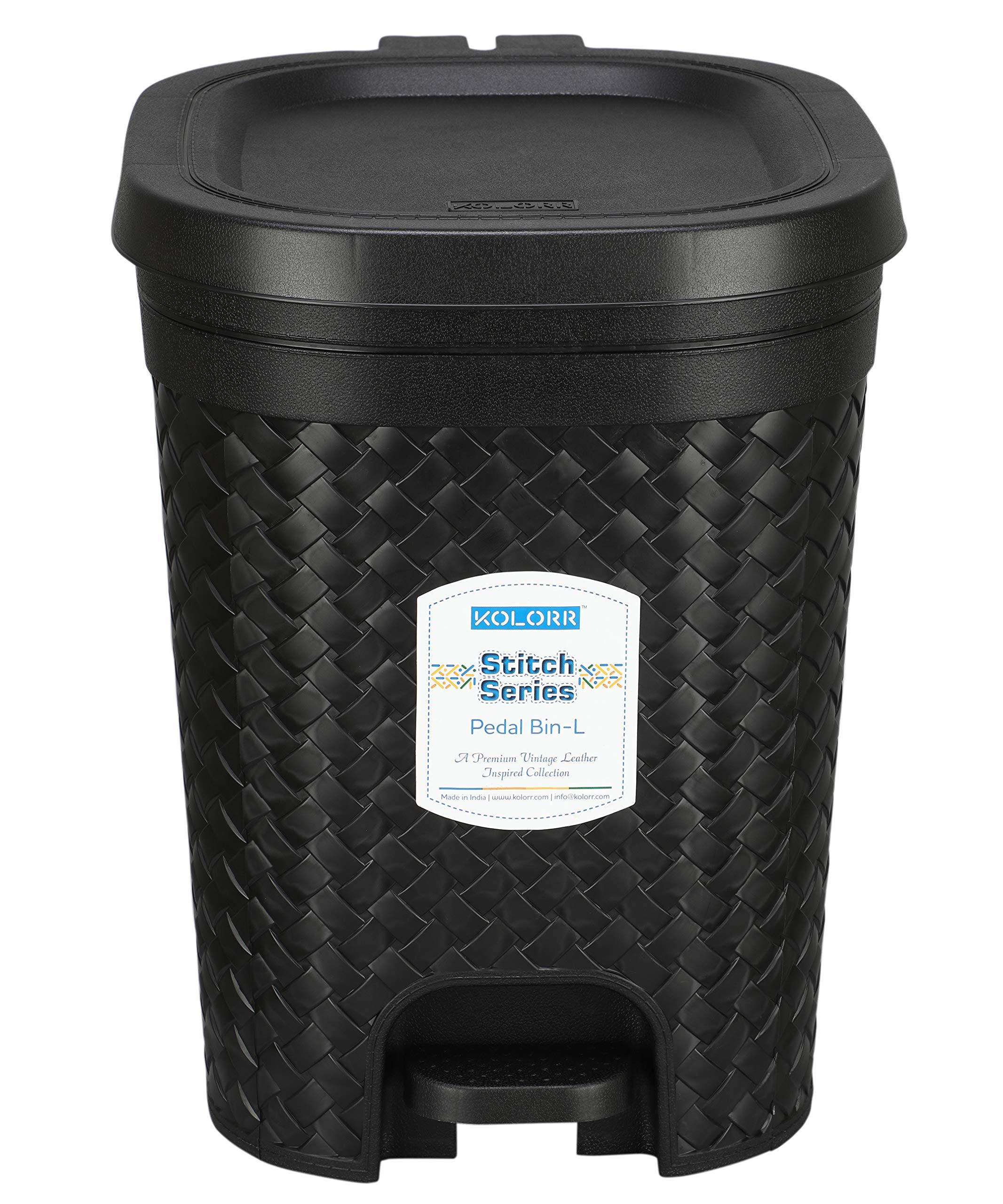 KOLORR Stitch Dustbin 15L - Black