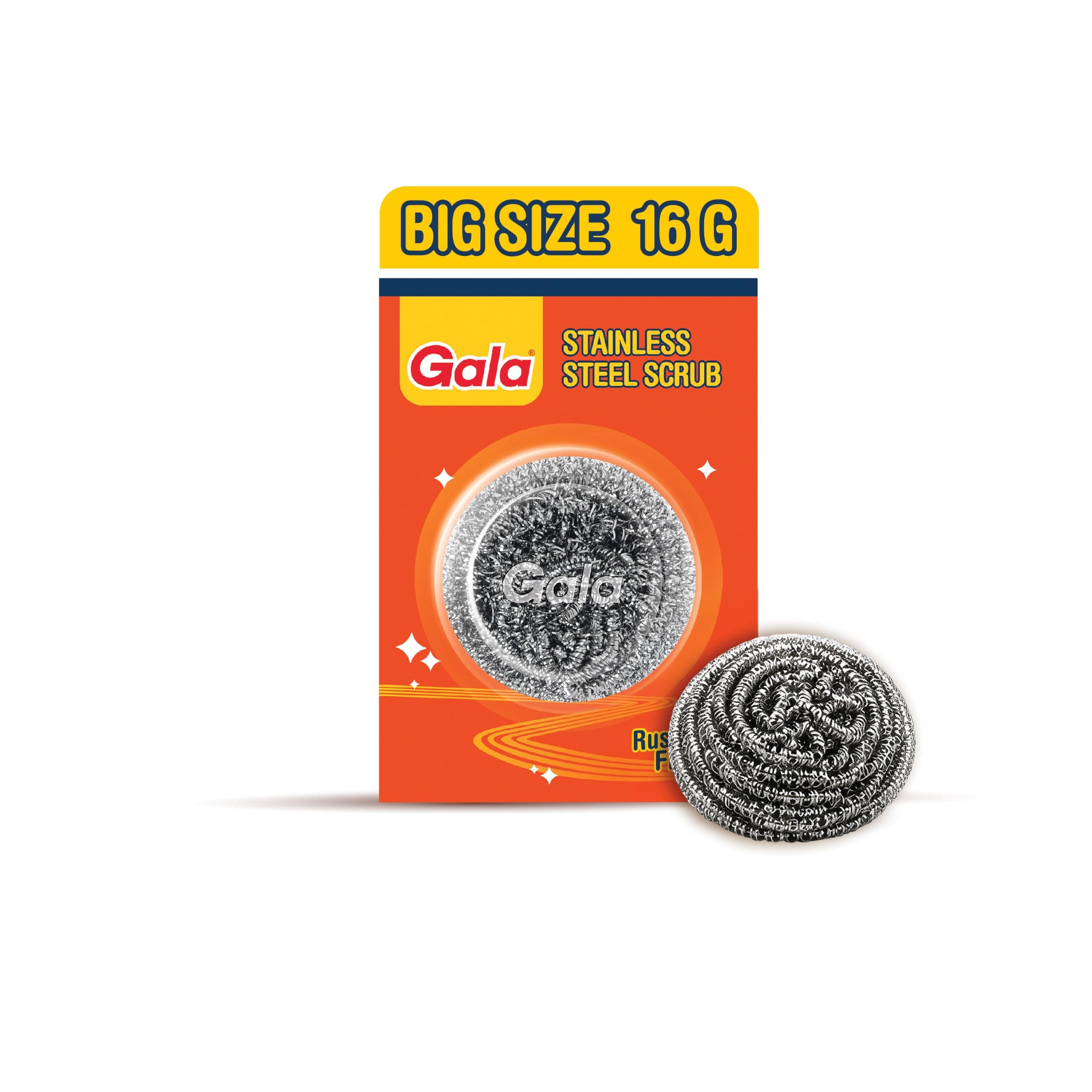 Gala Stainless Steel Scrubber - 1 Piece for Kitchen Utensils Cleaning