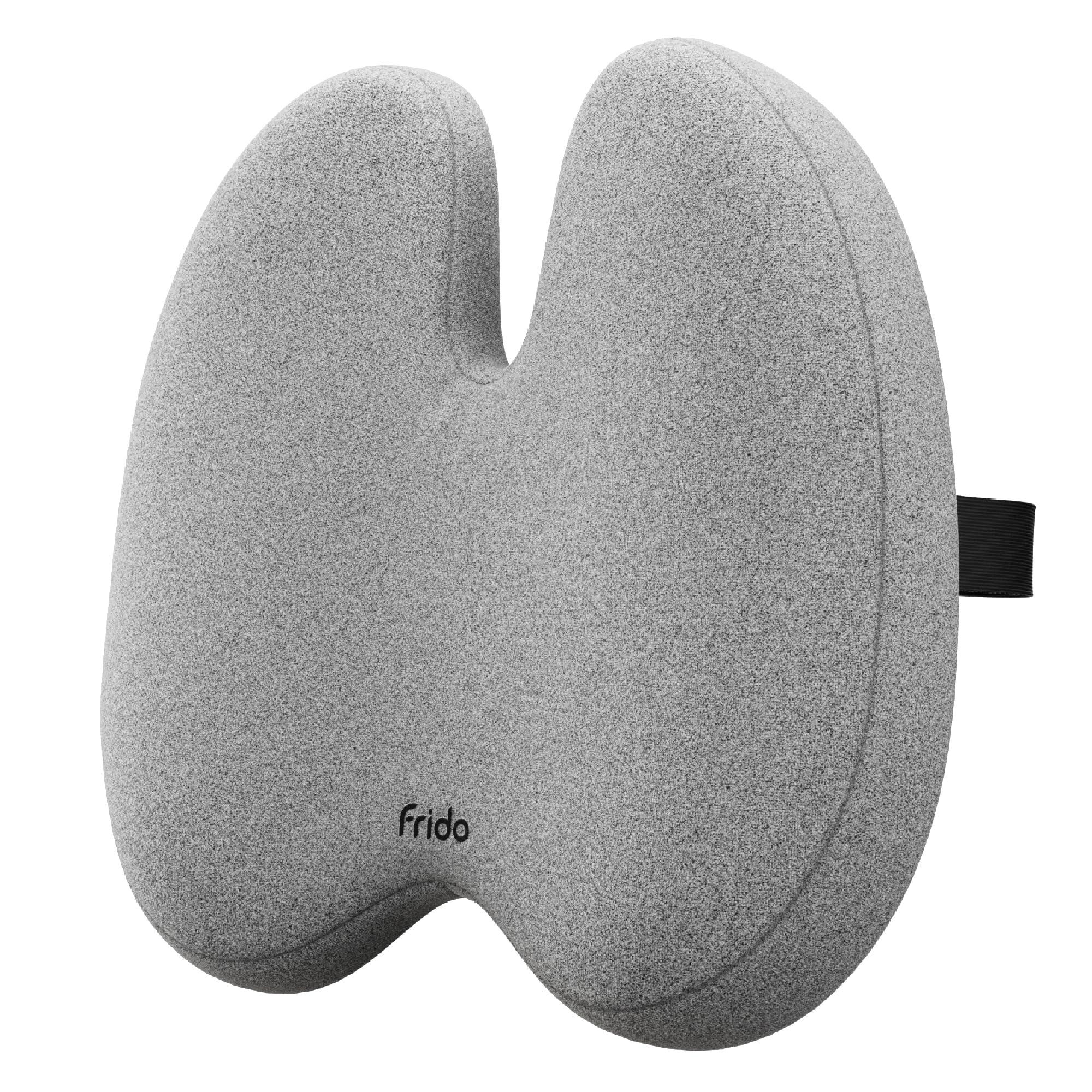 Frido Ultimate Pro Back Support (High Density) for Chair | Orthopedic Backrest Cushion for Lumbar&Posture Support | Relief Back Pain | Proprietary Hi-Per Foam Pillow with Adjustable Straps | Grey