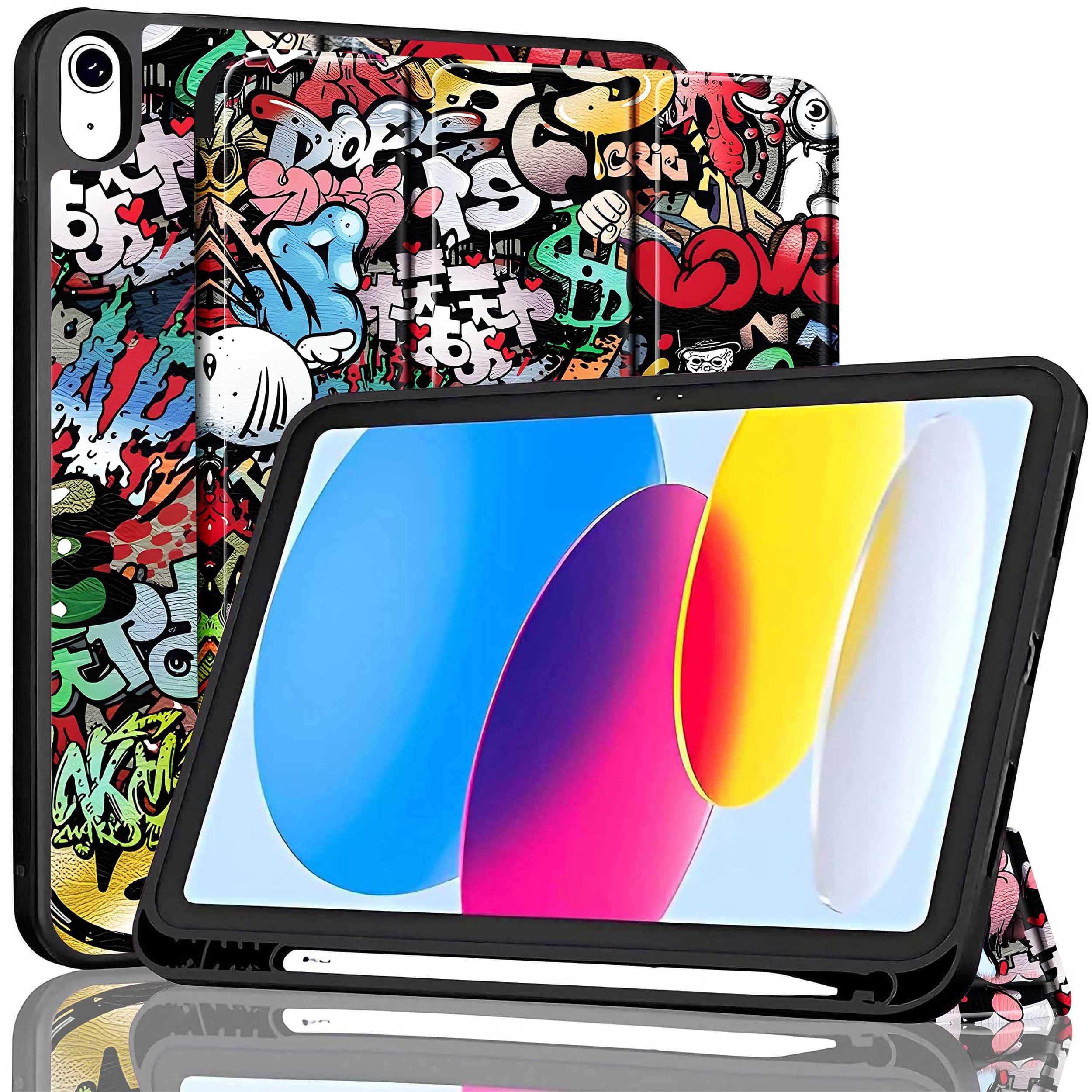 ProElite Smart Case for iPad (A16) 11th/10th Generation (2025/2022) [Auto Sleep/Wake Cover] [Left Side Pencil Holder] [Soft Flexible Case] Recoil Series - Hippy