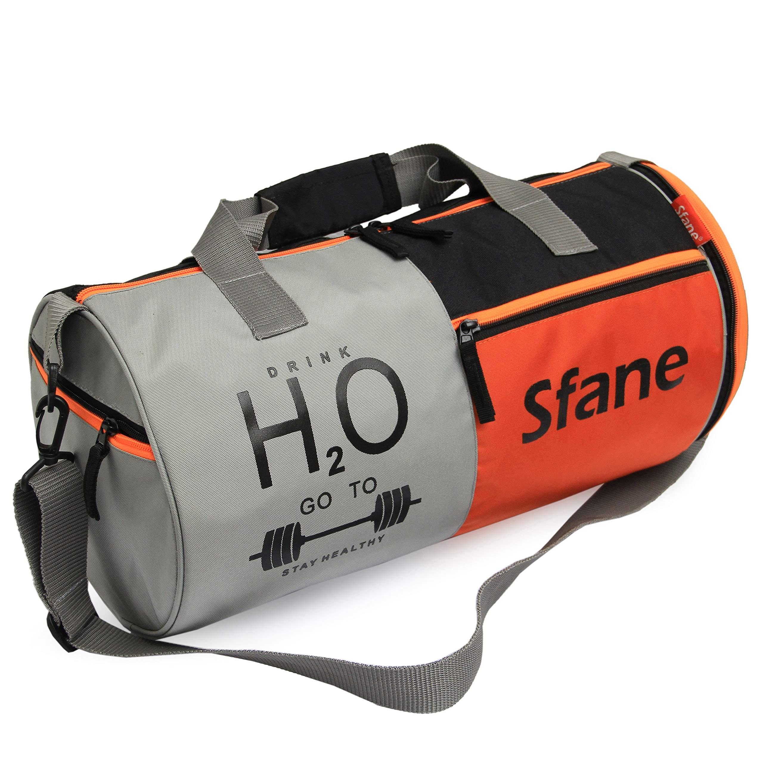 Sfane Navy Duffel Sports Shoulder Bags Sports Bags Gym Bags for Men & Women with Shoe Compartment.