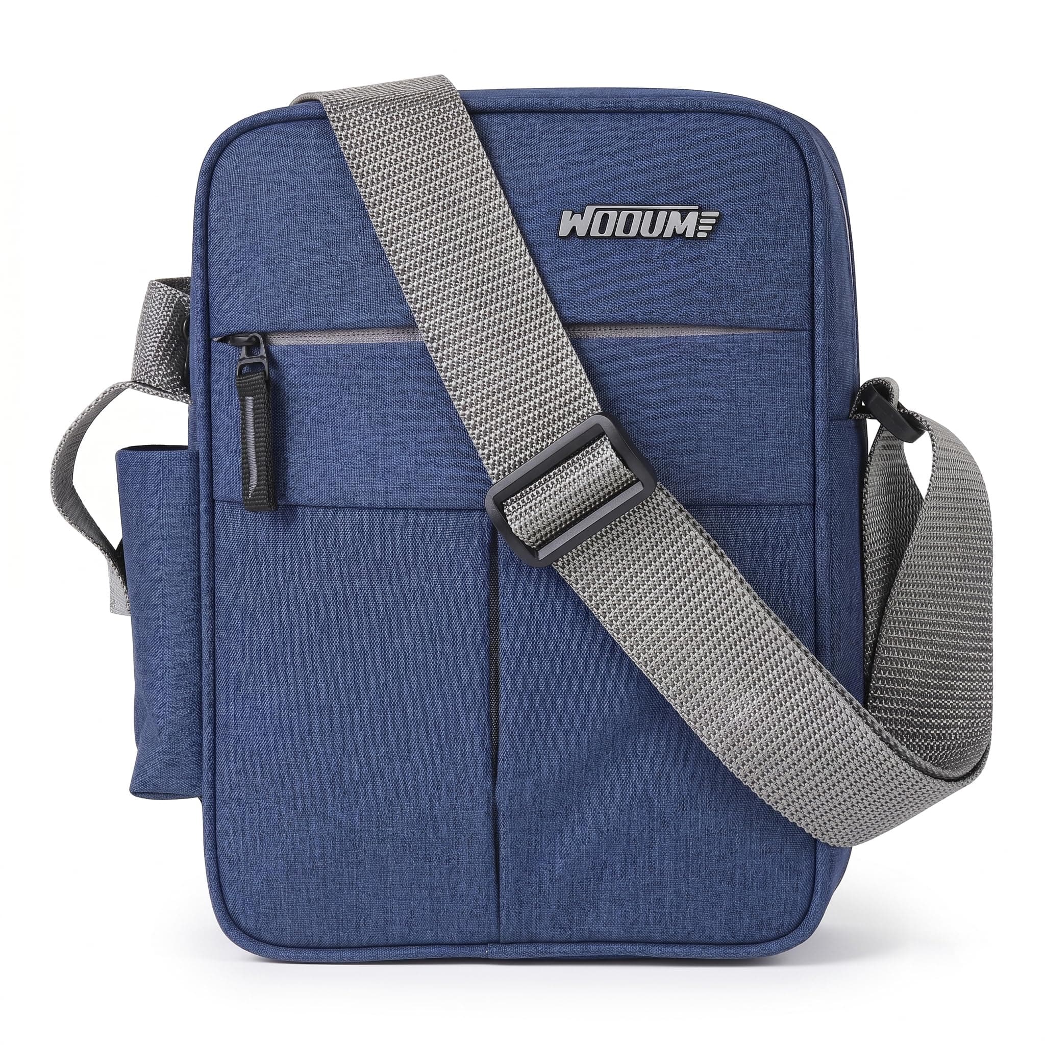 Wooum Water Resistance Side Bag - Travel Bag - Office Business Bag - Cross Body Bag - Messenger Bag - Sling Bag for Men and Women Adjustable Strap (Navy Blue)