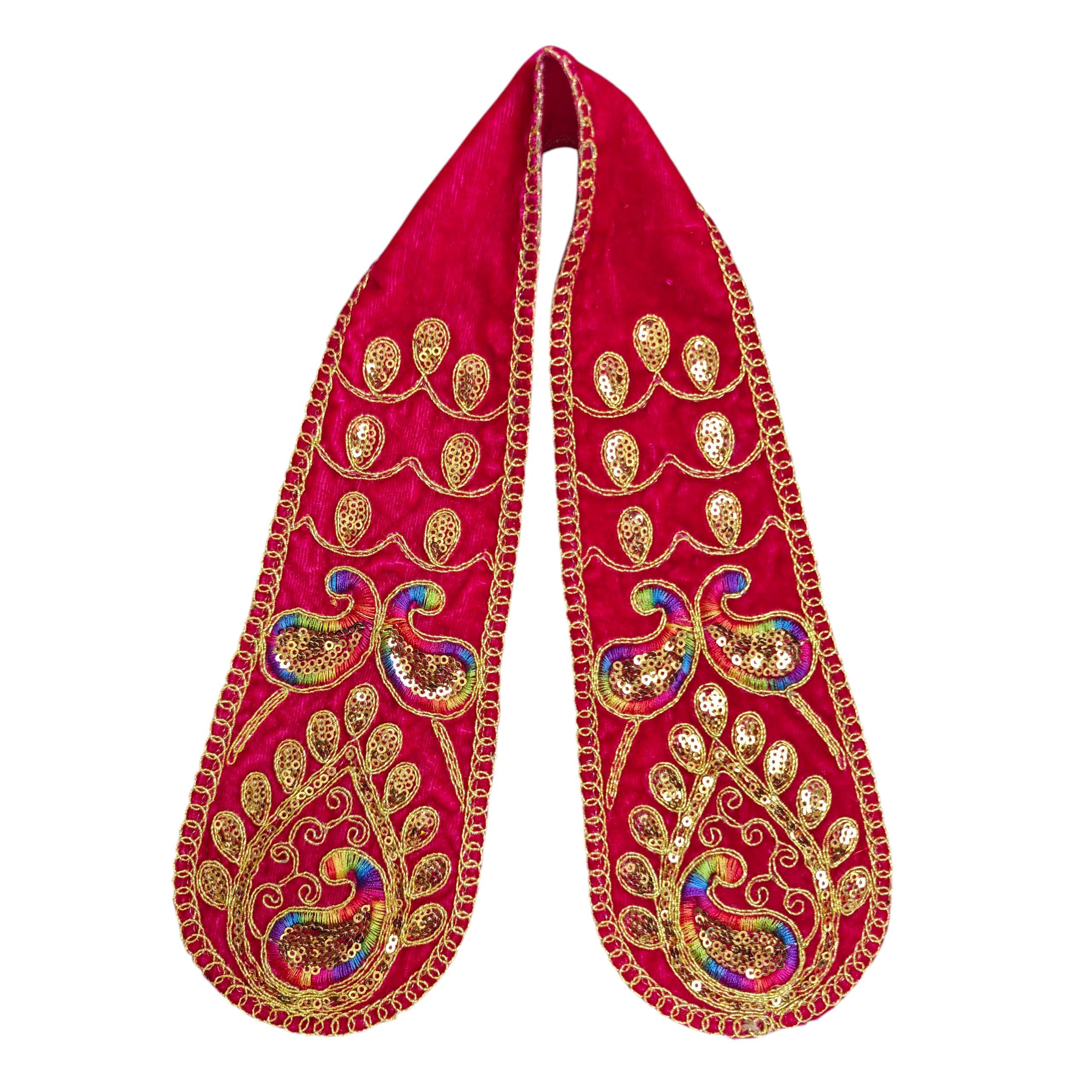 PUNYATVA Ganpati Shela in Velvet (Pink) – Khes, Patka, Uparna Vastra for Gauri Ganpati, Ganesh Chaturthi, Varalakshmi Vratam, Navratri, Durga Puja, Decoration Accessories for Idols, God Dress