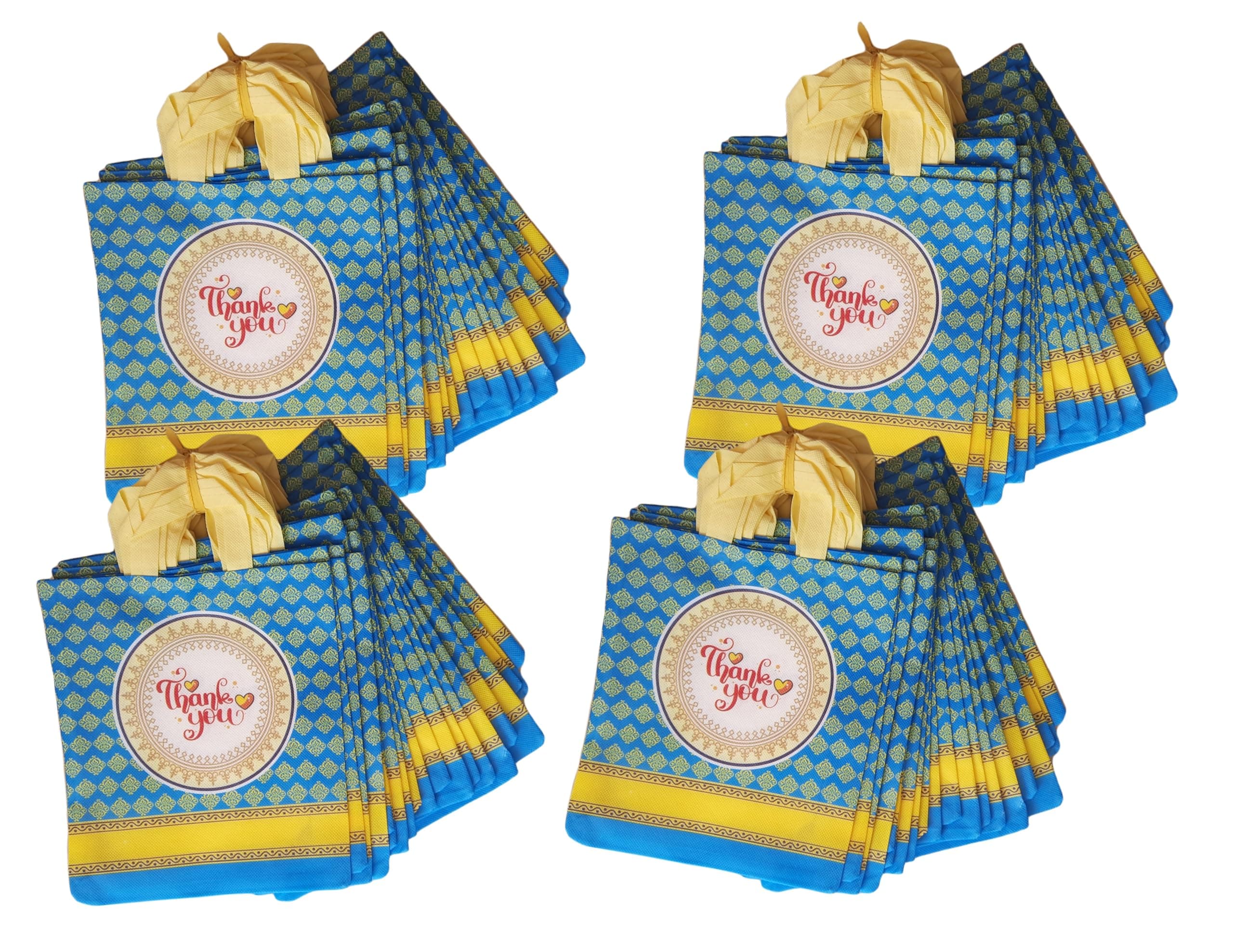 Return gift bag (Thank you Bags) / Birthday Party Return Bag/Wedding Gift Bag (Thamboolam bags) - Medium size (9x11) - (Blue, Pack of 100 bags)