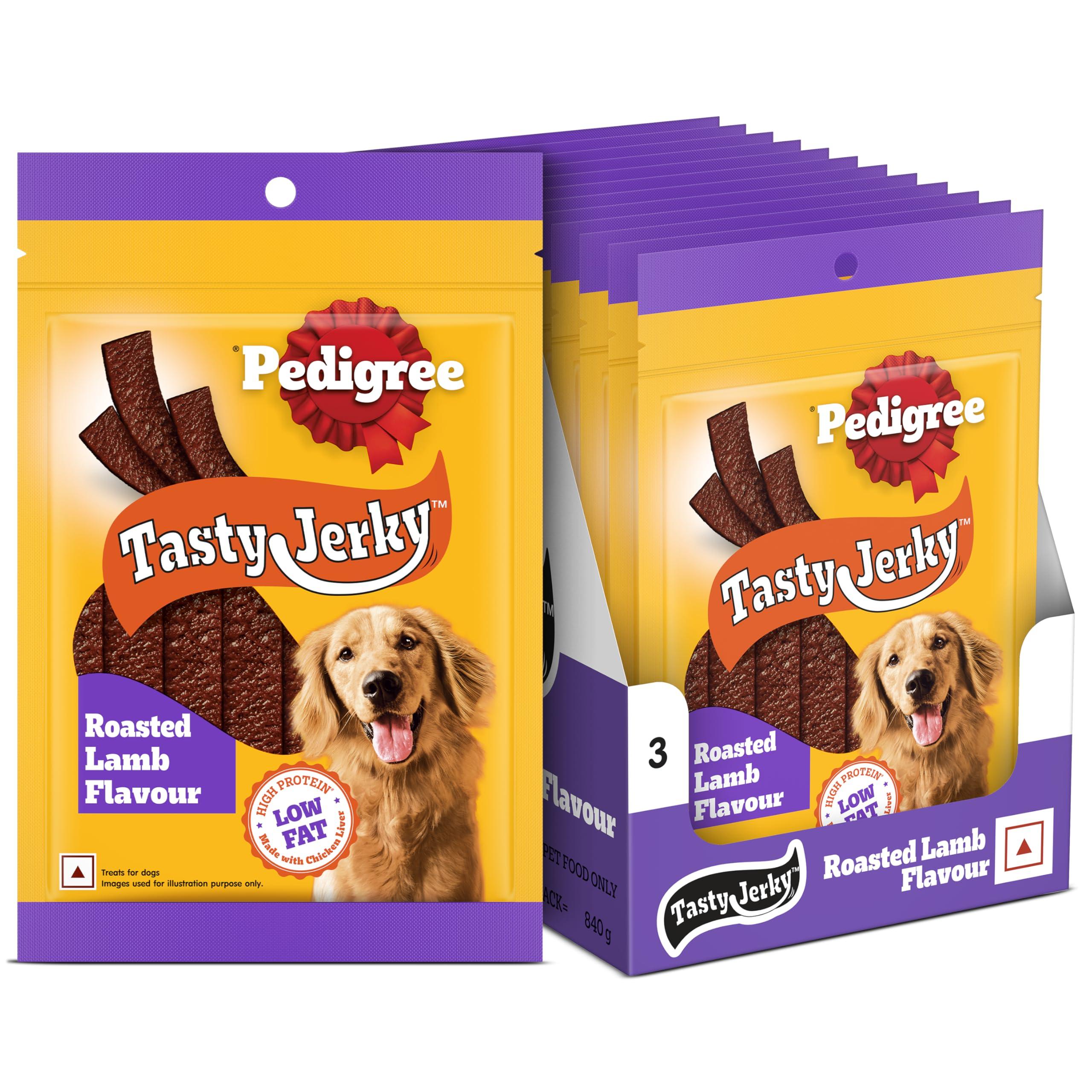 Pedigree Tasty Jerky Dog Treat Roasted Lamb 70g x 12 Jerky-Style Treats