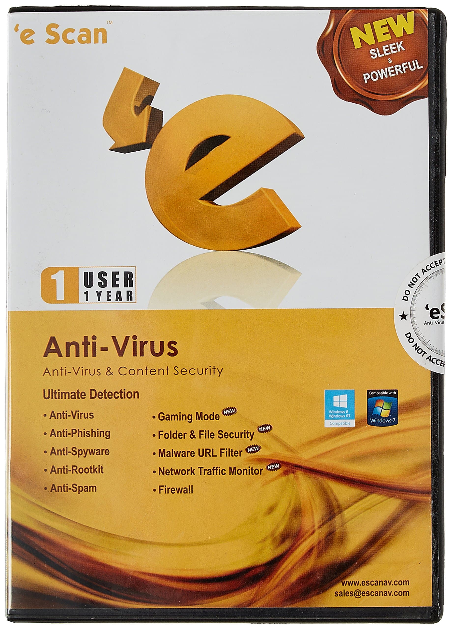 ESCANAV eScan Anti-Virus with Total Protection Version 11 - 1 PC, 1 Year (CD)