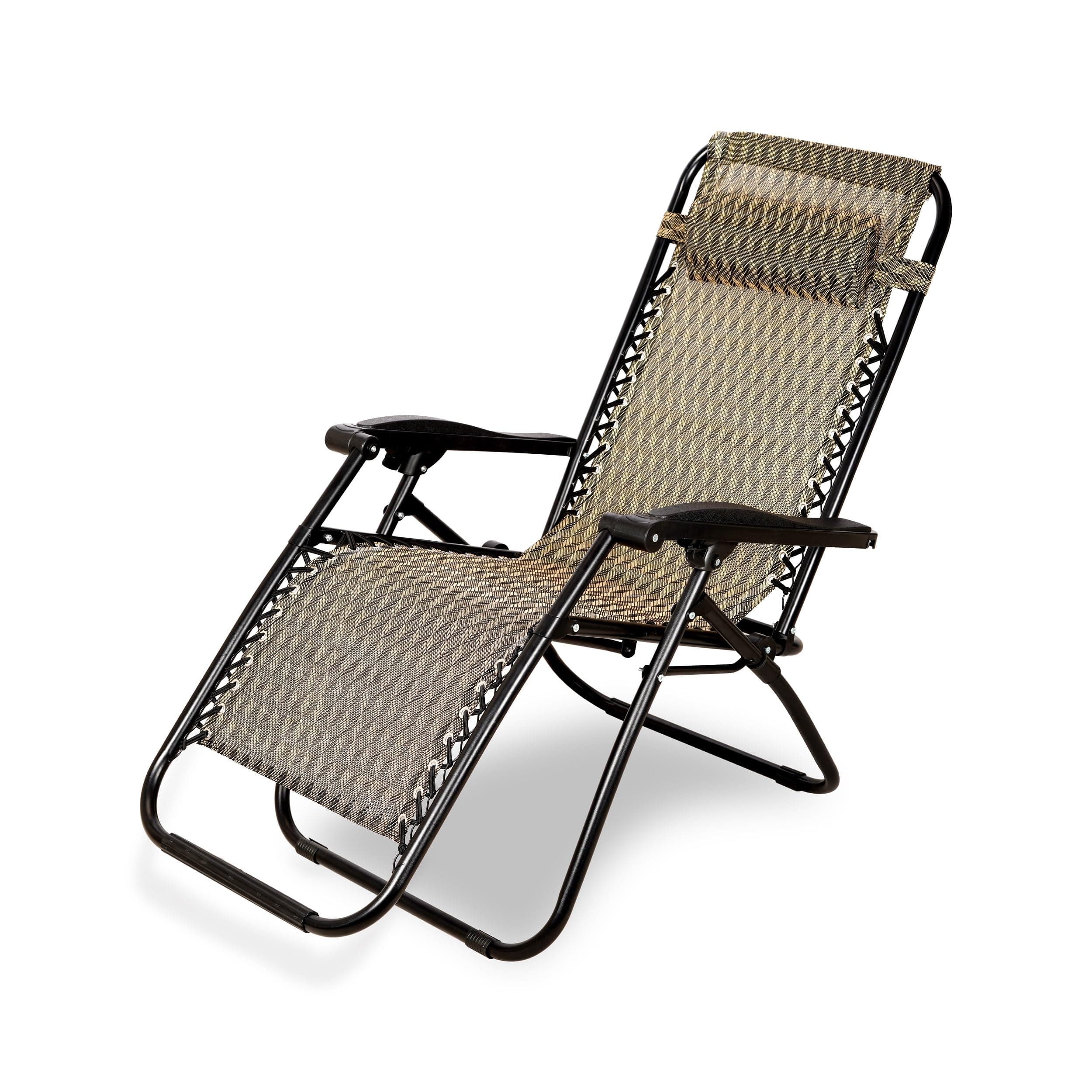 STAR WORK Stainless Steel Zero Gravity Chair, Lawn Chair Recliner Lounge, Portable Camping Folding Beach Chair With Removable Pillow (Roon Diamond)