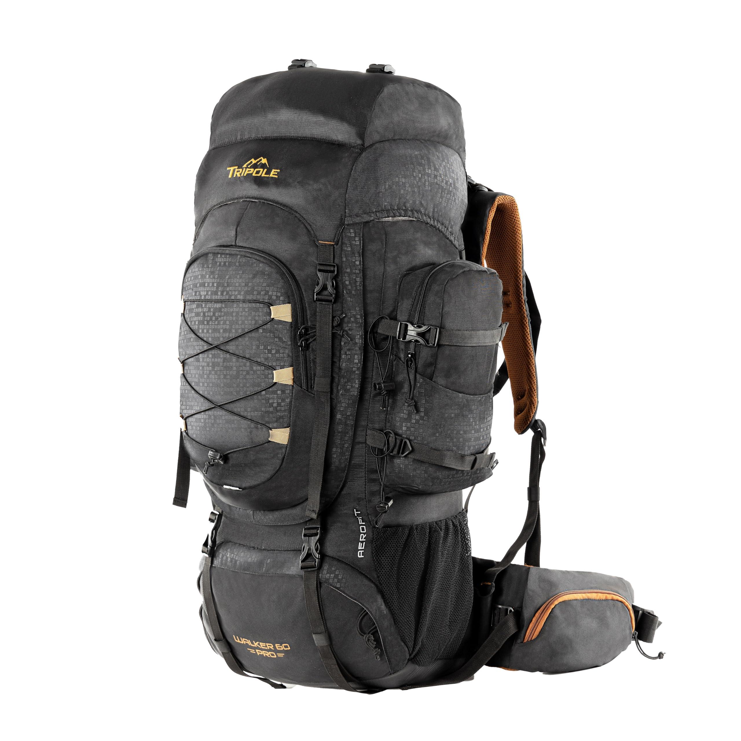 TRIPOLE Walker Pro Metal Frame Rucksack with Rain Cover for Trekking & Travel | Front Opening | Laptop Sleeve | Men & Women | 5 Year Warranty