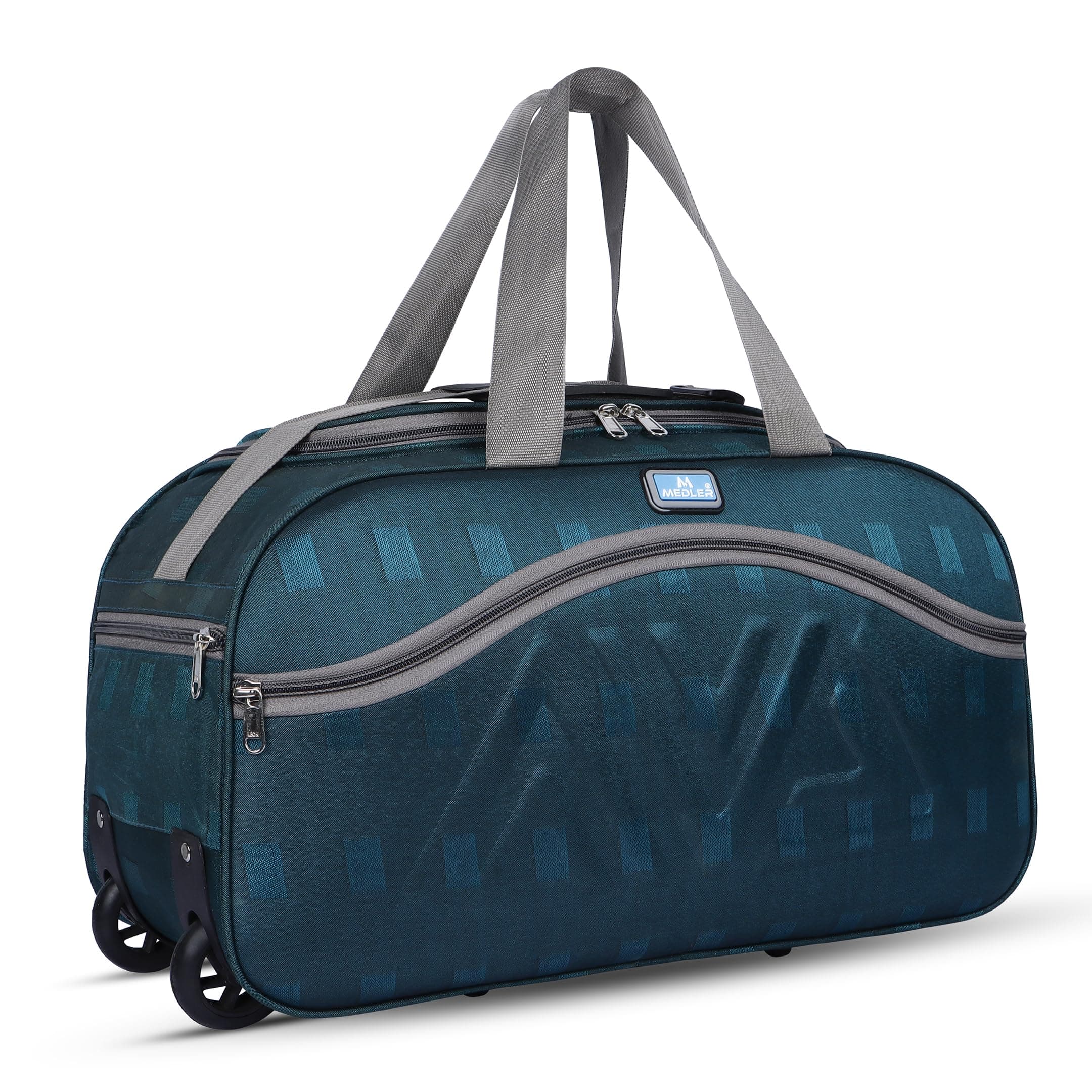 M MEDLER Rio Duffle Bag | Waterproof Strolley Duffle Bag | 2 Wheel Duffel Bag | Luggage Bag with Adjustable Strap - (Turquoise)
