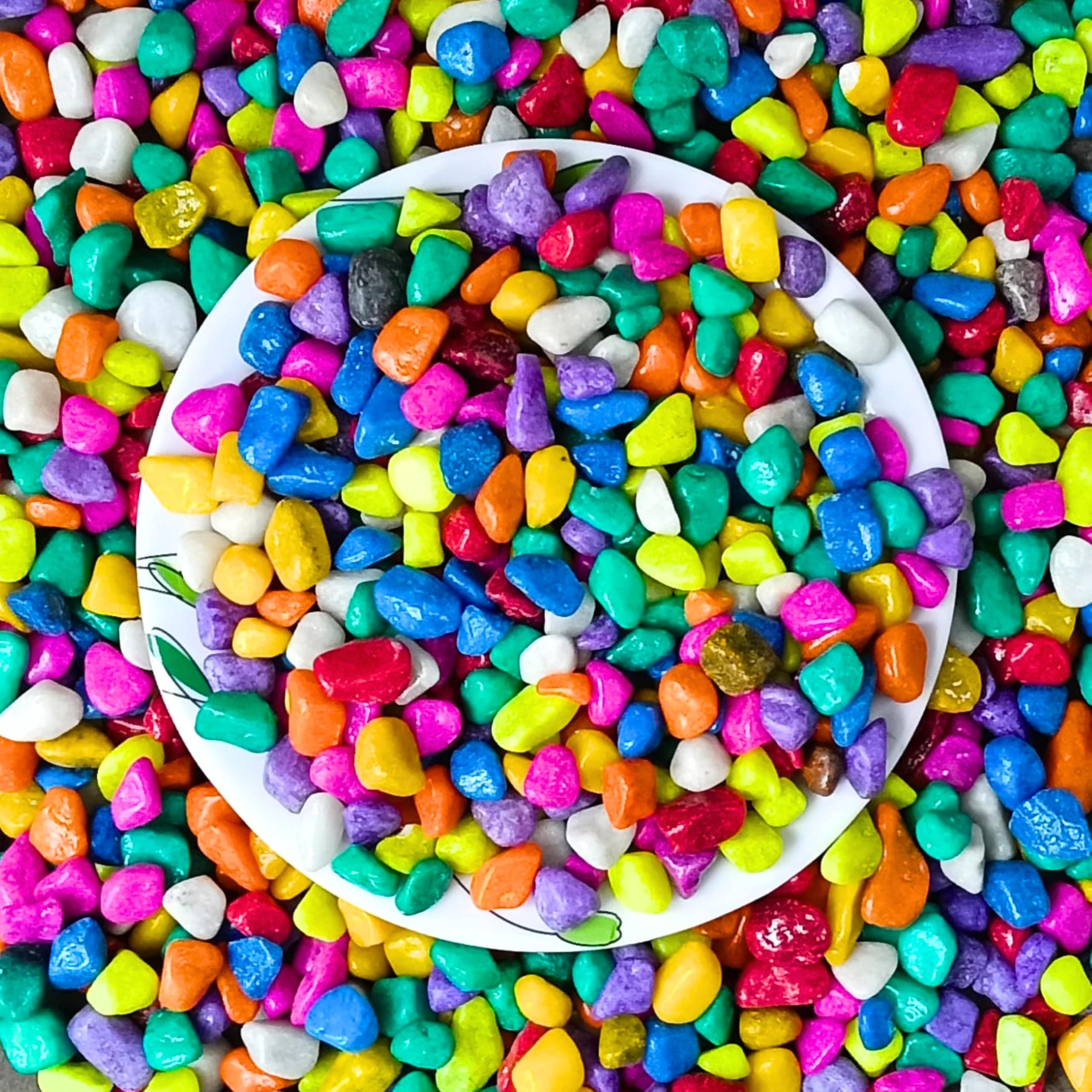 Foodie Puppies Colored Decorative Multicolor Stones - (1Kg, Small) for Home, Outdoor Decoration, Art & Craft, Vase Fillers, Aquarium, Fish Tank, Garden, Lawn, Multi-Purpose Unplanted Substrate
