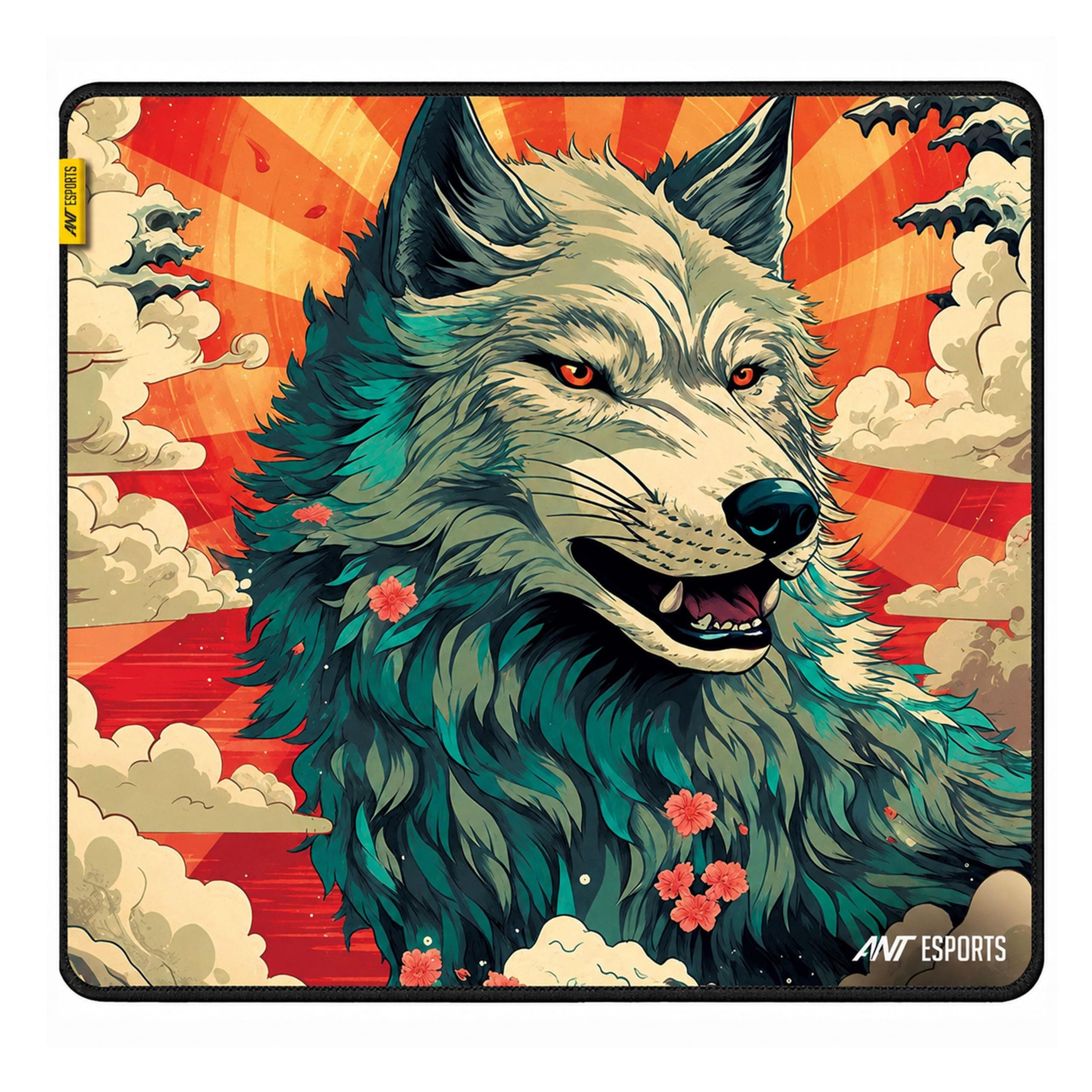 Ant Esports Wolf Mouse Pad 260X210X3mm Anti-fray Stitching, Gaming Mouse Pad Waterproof Surface & Non-Slip Rubber Base Stitched Edges Gaming Mouse Mat for Laptop,Compatible with Laser and Optical Mice