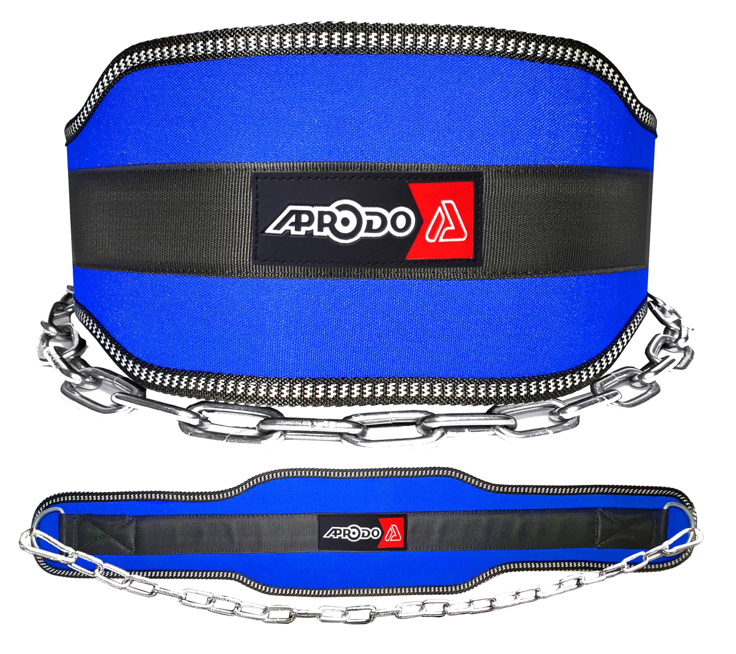 APRODO Sports DIP Belt with Steel Chain 36 INCHES Weighted Chain for DIPS Pull UPS Weight Lifting Crossfit ONE Size FITS All (BLUE)