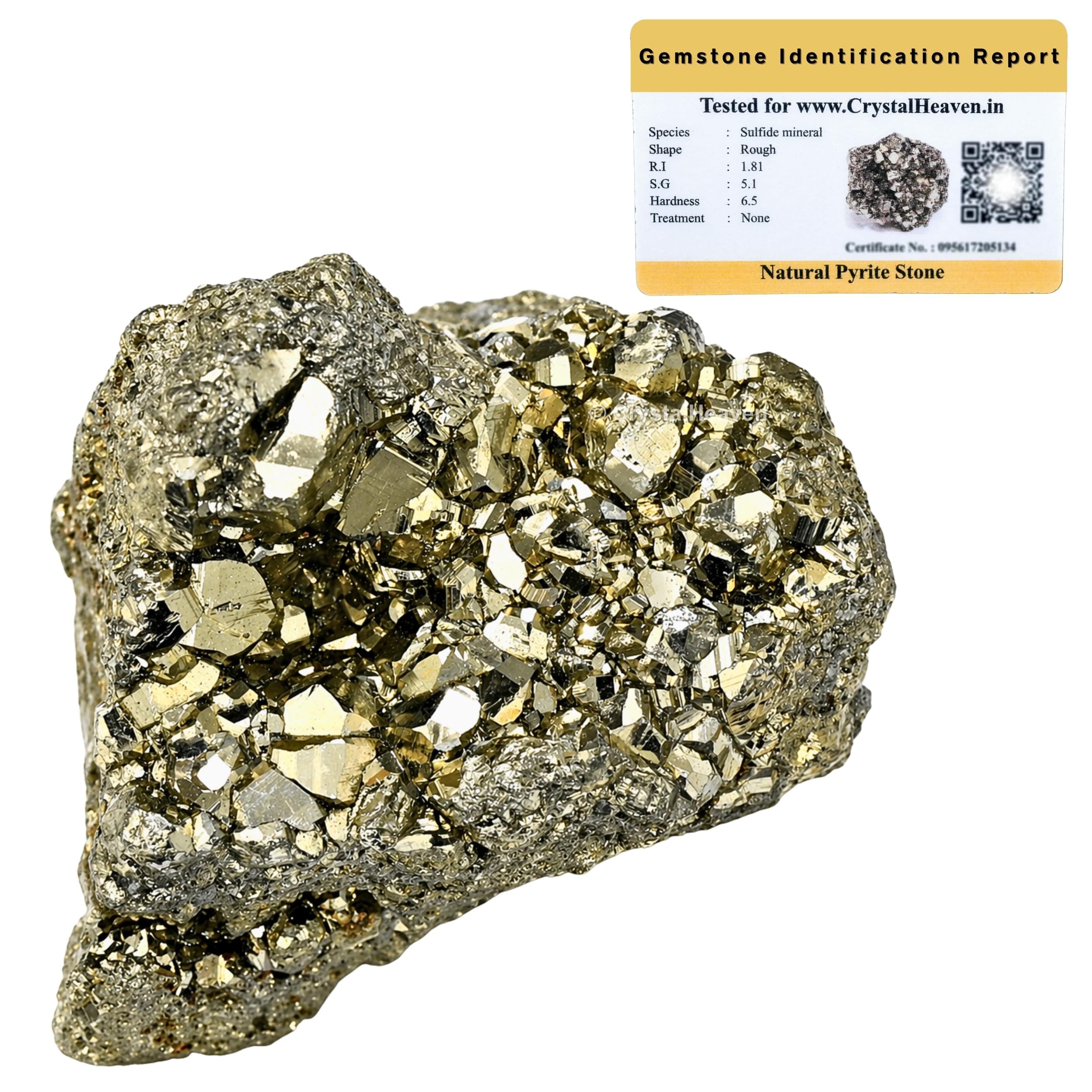 Pyrite Stone Original Certified Pyrite from Peru - Upto 40 Grams