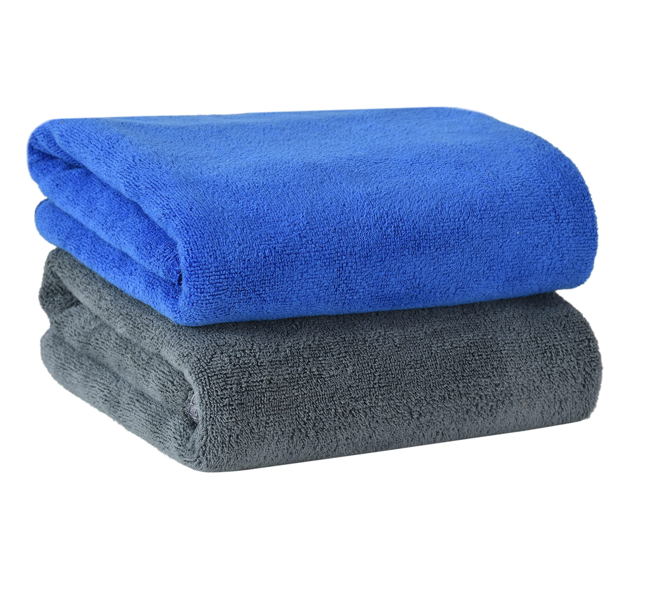 Yellow Weaves Super Soft Microfiber Hand Towels, Gym & Workout Towels 400 GSM, Pack of 2, Multicolour