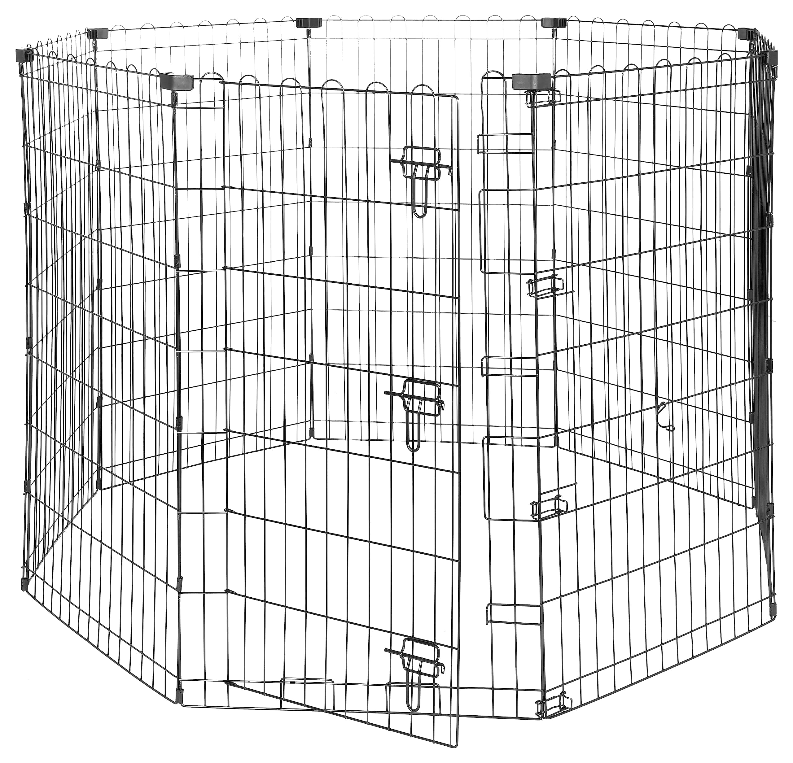 amazon basics Foldable Metal Pet Dog Exercise Fence Pen With Gate - 60 x 60 x 42 Inches