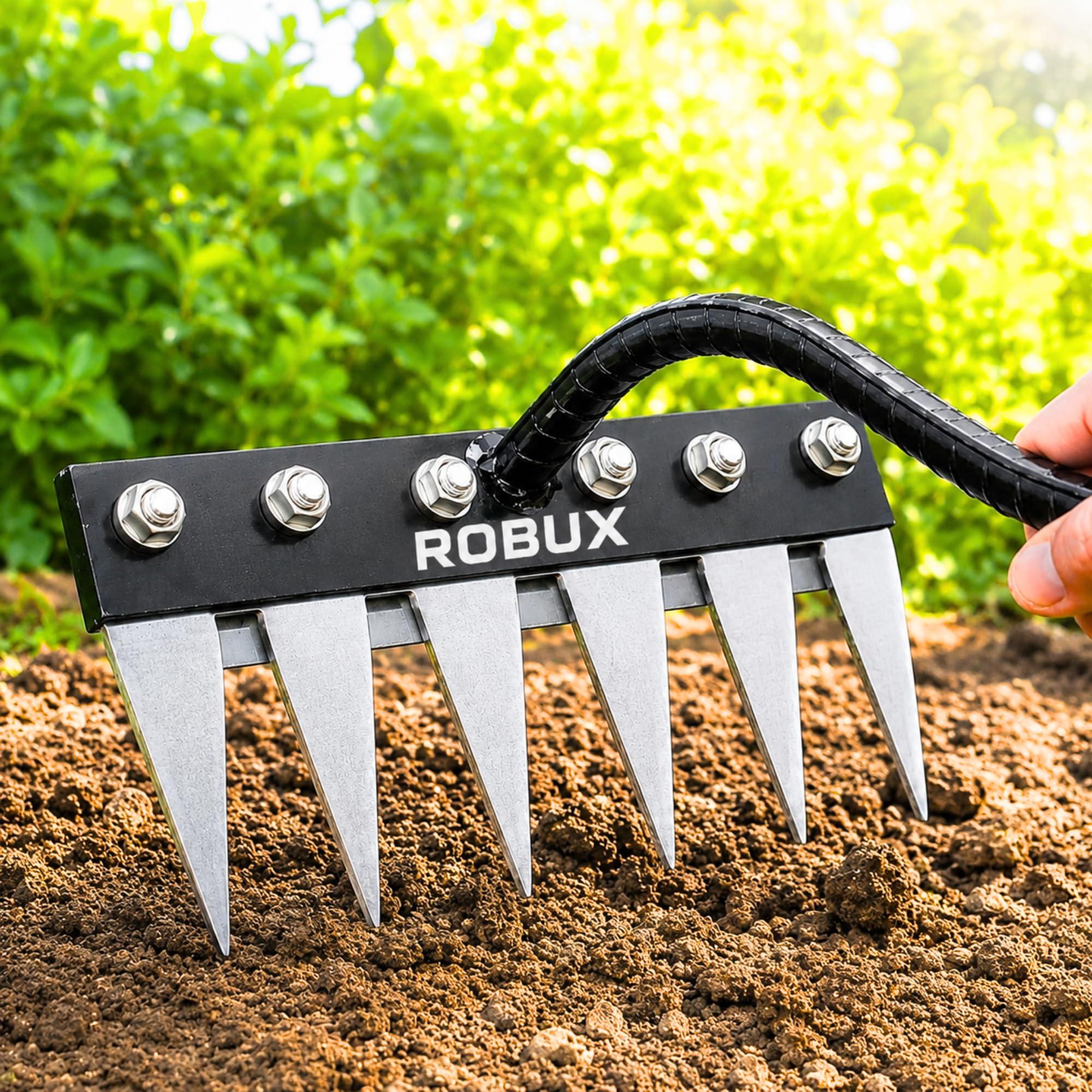 Garden Rake Head 6 Teeth Heavy Duty Farming Tools for Agriculture, Garden Rake Attachment for Garden Cleaning Tools and Weeding Tool for Terrace, Kitchen Gardens, Lawn and Yard Care