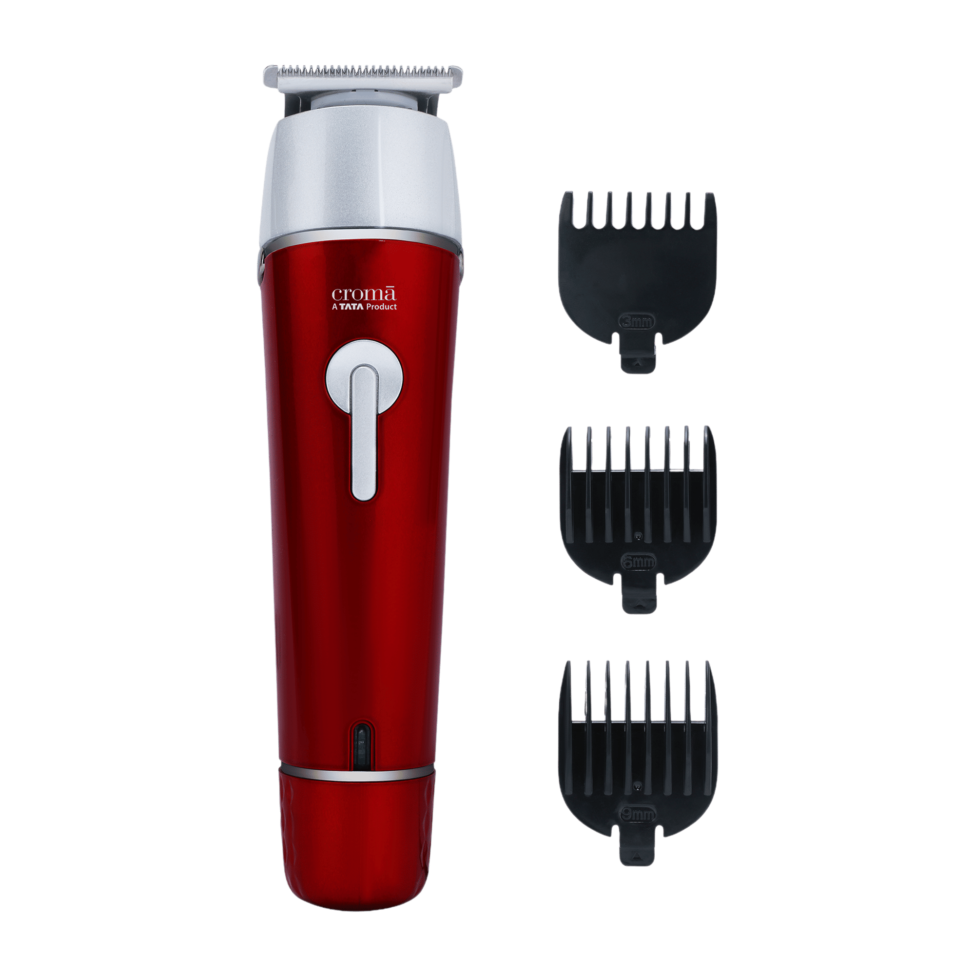 Croma 4 in 1 Cordless Wet & Dry Trimmer for Beard and Hair for Men (120mins Runtime, Water Resistant, Red)