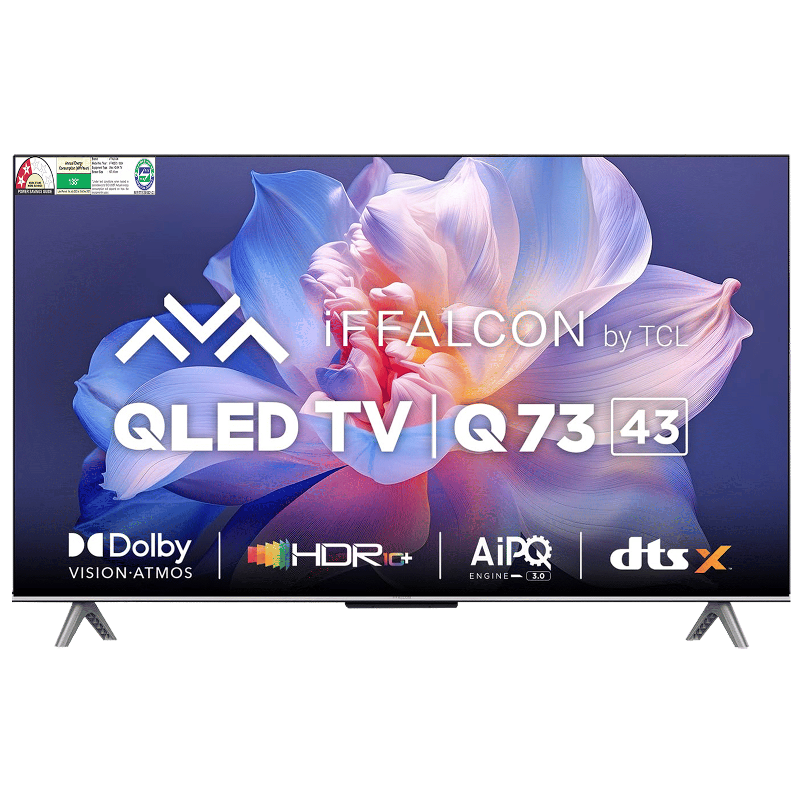 iFFALCON Q73 109 cm (43 inch) 2 Star QLED 4K Ultra HD Google TV with Dolby Vision & Dolby Atmos (2023 model)