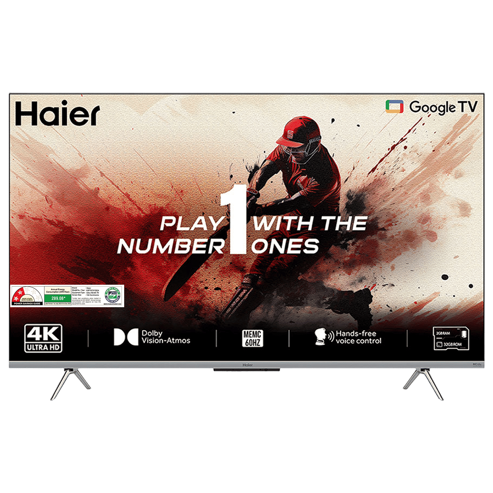 Haier P7 Series 165 cm (65 inch) 2 Star 4K Ultra HD LED Smart Google TV with Dolby Vision & Dolby Atmos (2024 model)
