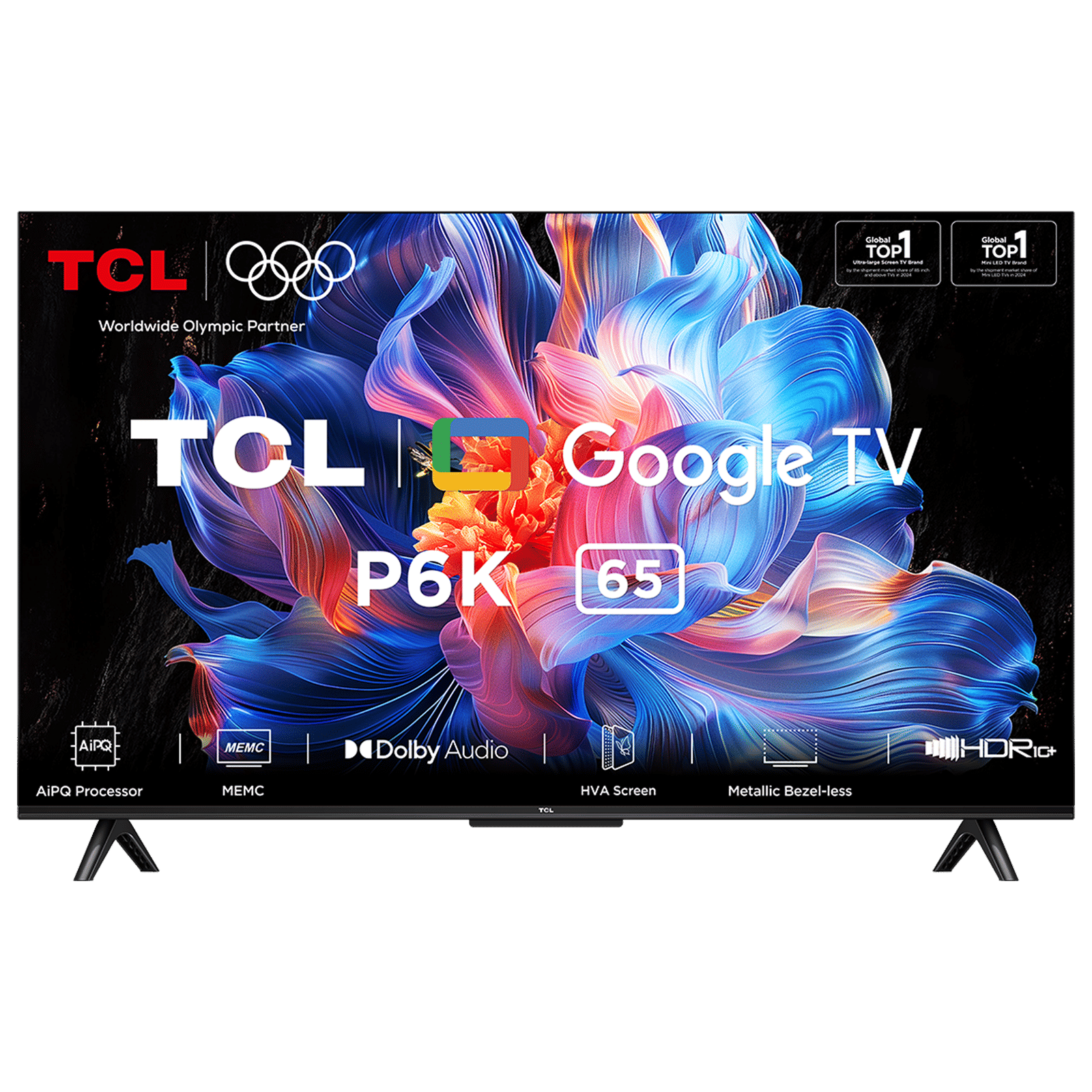 TCL P6K 165 cm (65 inch) 4 Star 4K Ultra HD LED Smart Google TV with Google Voice Assistant (2025 model)