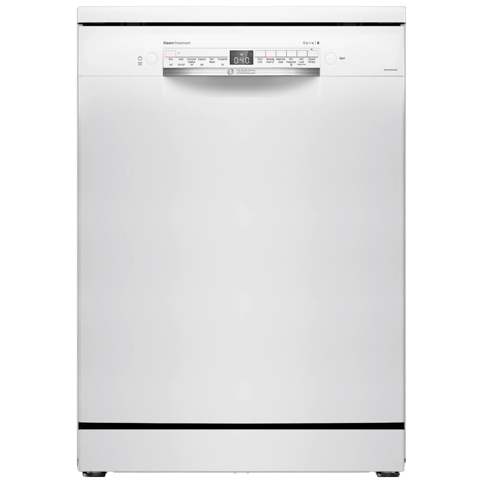 BOSCH Series 6 14 Place Settings Free Standing Dishwasher with Voice Assistant (White)