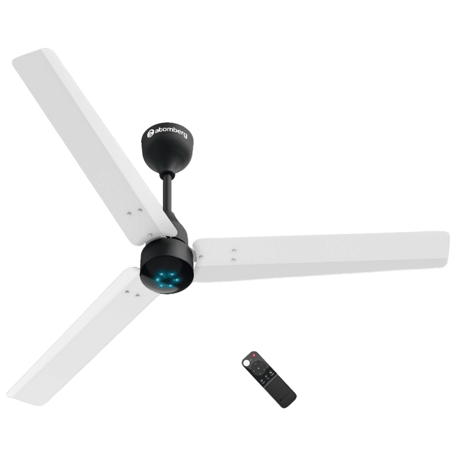 atomberg Renesa Smart 5 Star 1200mm 3 Blade BLDC Motor Smart Ceiling Fan with Remote (LED Indicators, White Black)