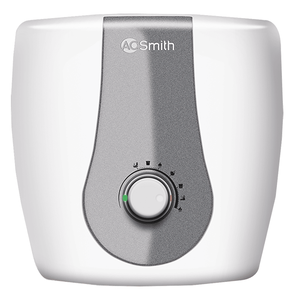 AO Smith Finesse 6 Litres 5 Star Vertical Storage Water Geyser with Glass Coated Incoloy Heating Element (White)