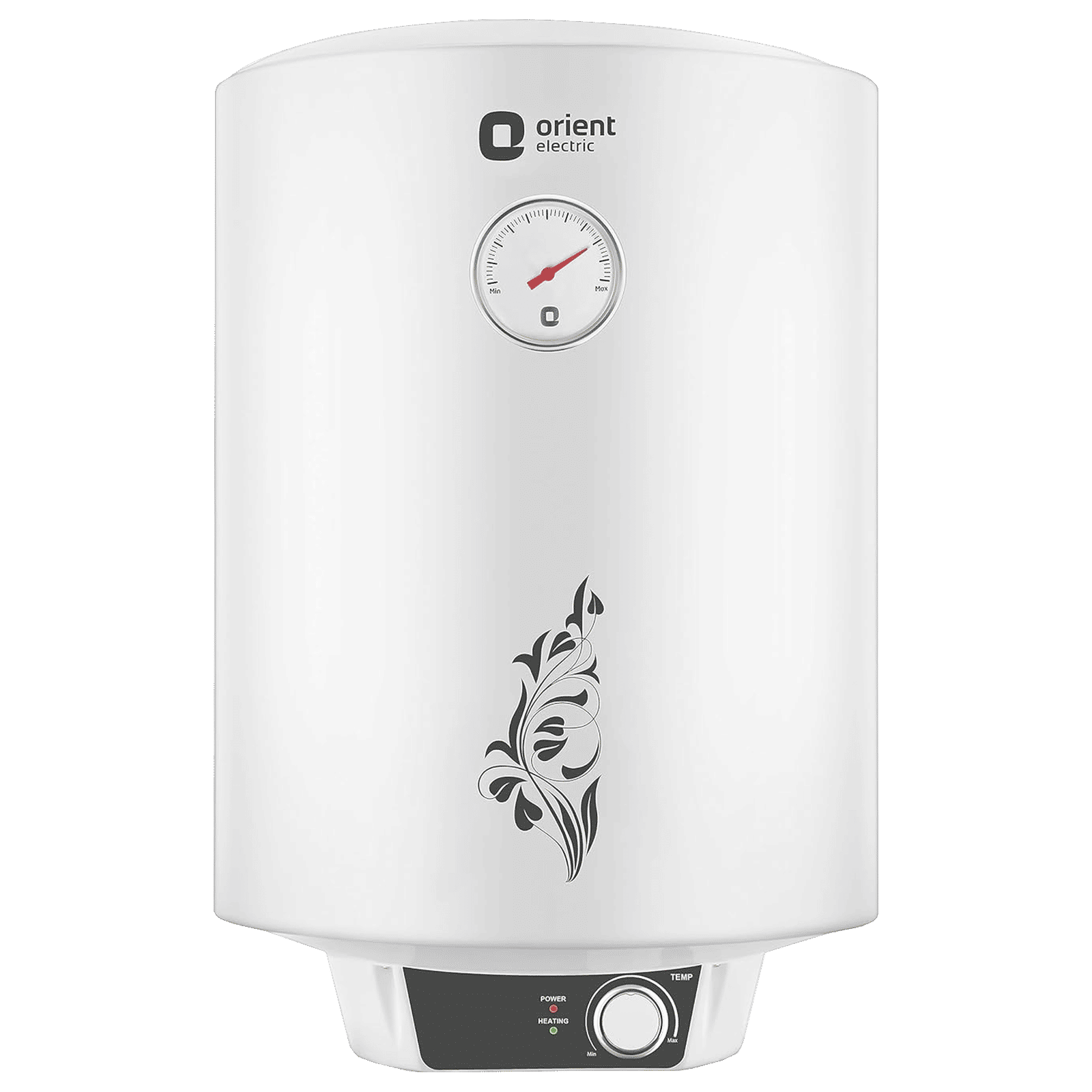 Orient Urja Plus 15 Litre 4 Star Vertical Storage Geyser with Glassline Coated Steel Tank (White and Black)