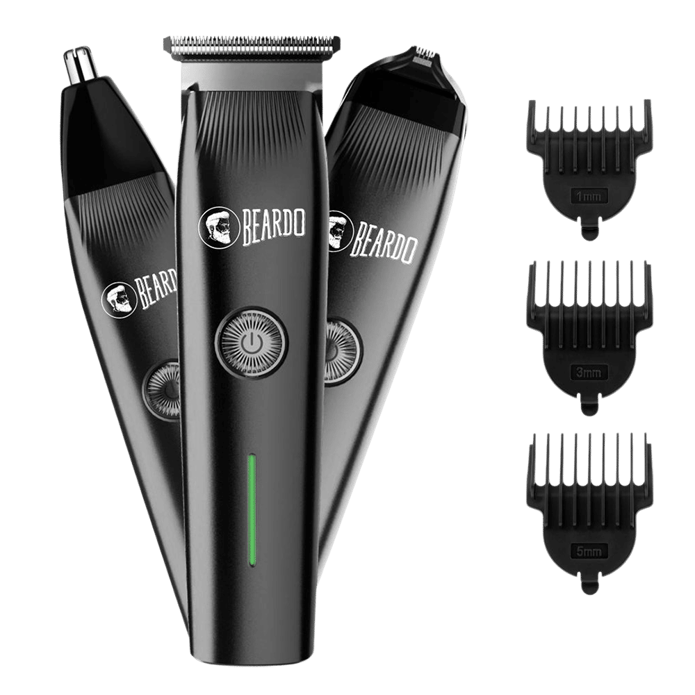 BEARDO Ape-X Prime 3-in-1 Rechargeable Cordless Multipurpose Trimmer for Beard, Face, Nose & Ear for Men (120mins Runtime, Advanced Blade Technology, Black)
