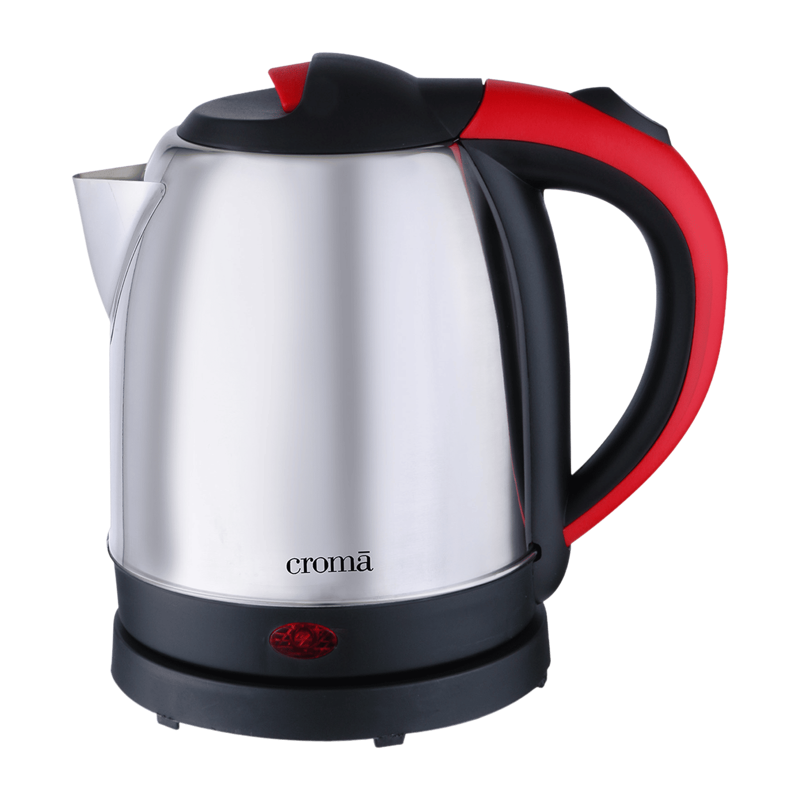 Croma 1500 Watt 1.2 Litre Electric Kettle with Overload Protection (Red & Silver)
