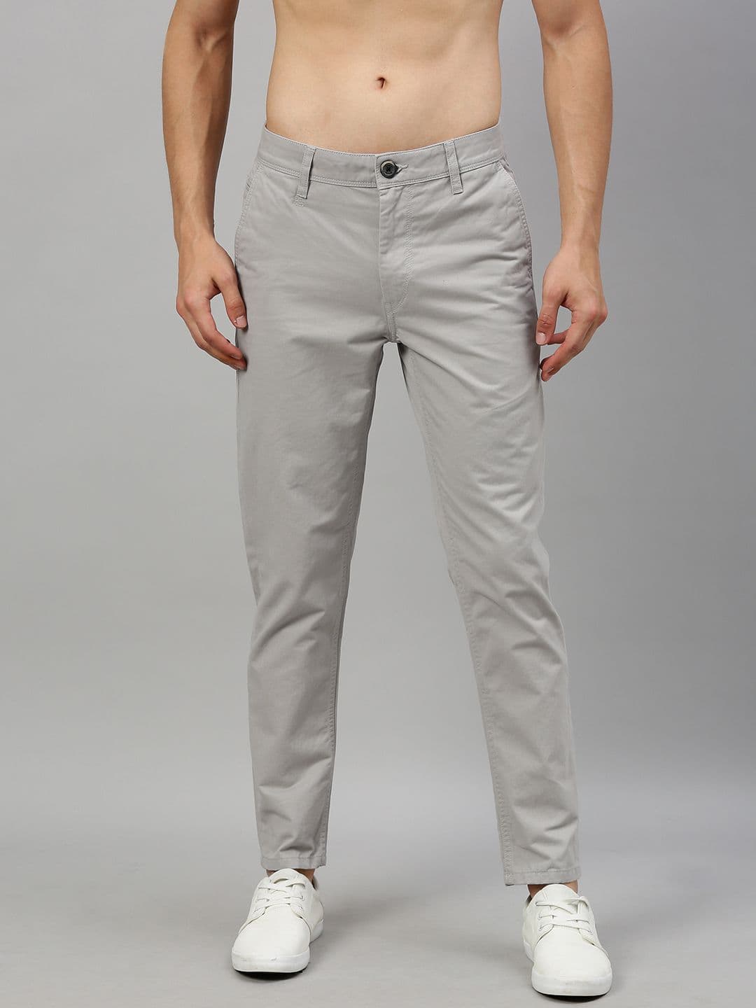 Roadster Roadster Men Grey Cotton Regular Chinos