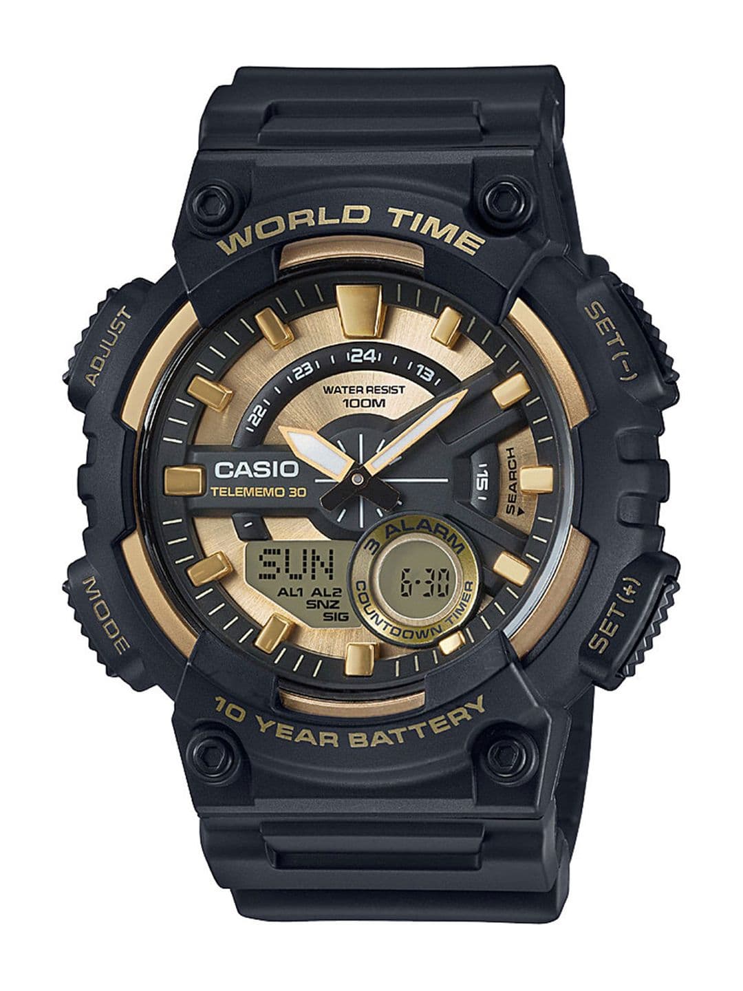 CASIO Casio Youth Combination AEQ-110BW-9AVDF Gold Analog-Digital dial Resin AD206