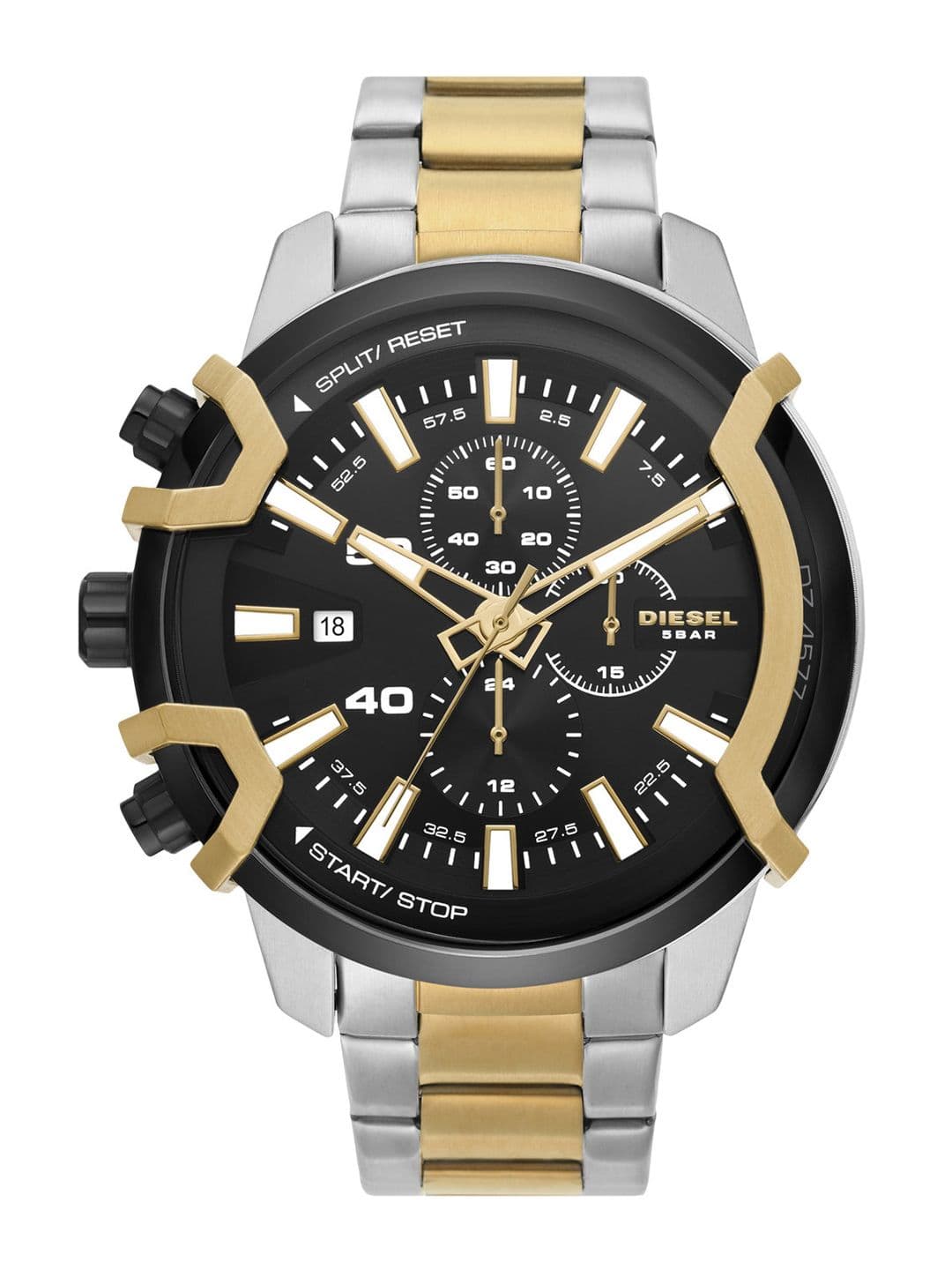 DIESEL DIESEL Men Black Dial & Multicoloured Stainless Steel Bracelet Style Straps Analogue Watch