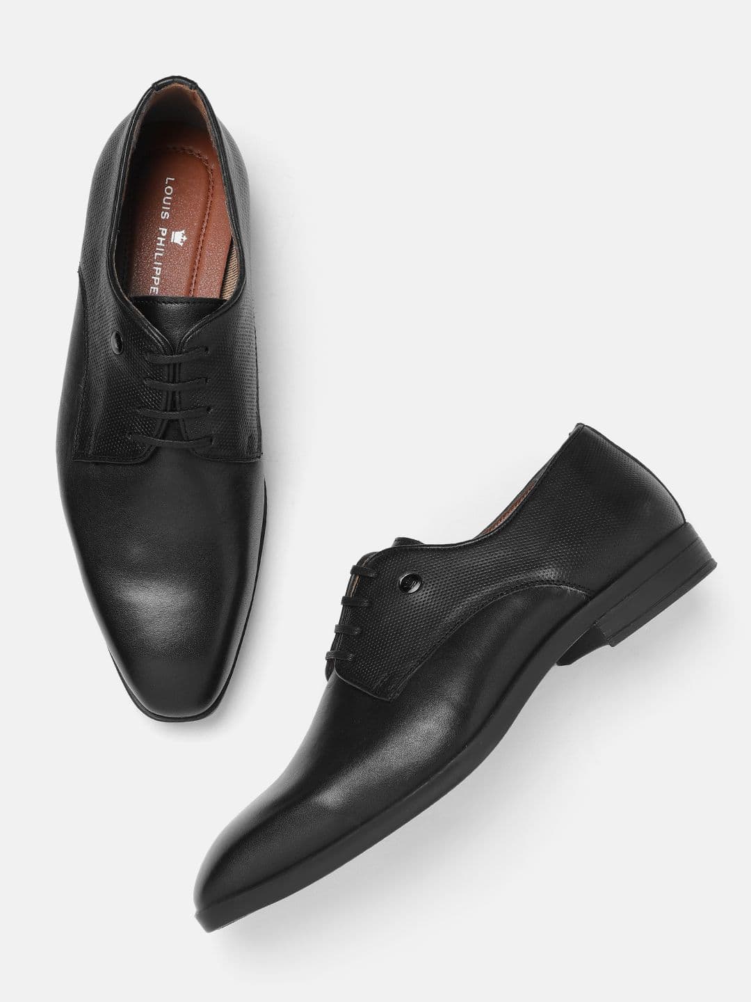 Louis Philippe Louis Philippe Men Premium Leather Breathable Anti Slip with Heel Formal Derby Shoes
