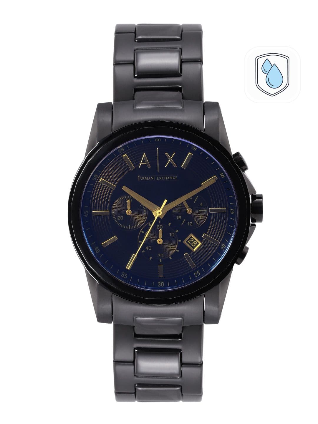 Armani Exchange Armani Exchange Men Black Dial Bracelet Style Straps Analogue Multi Function Watch AX2513