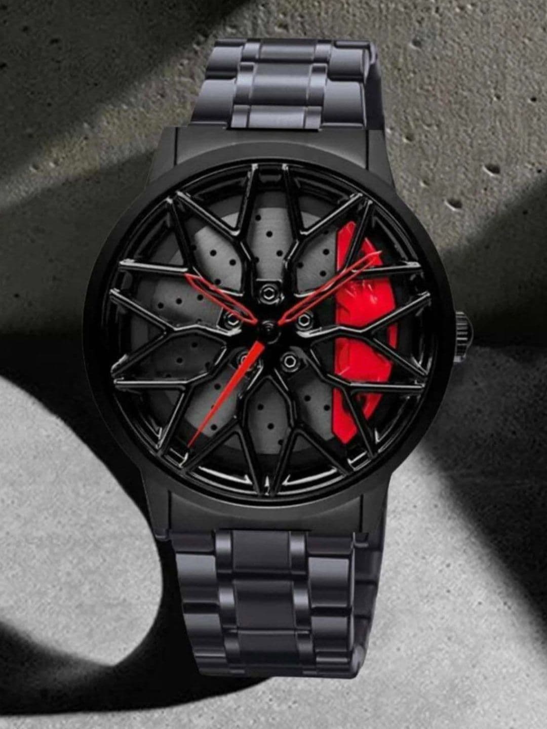 JUST LIKE JUST LIKE Men Bracelet Style Straps Analogue Watch Spinning watch Red 195