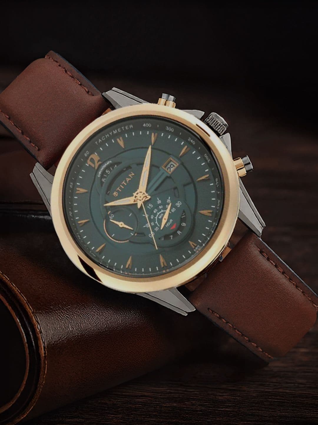 Titan Titan Maritime Pro Chronograph Analog With Green Dial Watch For Men - Nt1830kl02