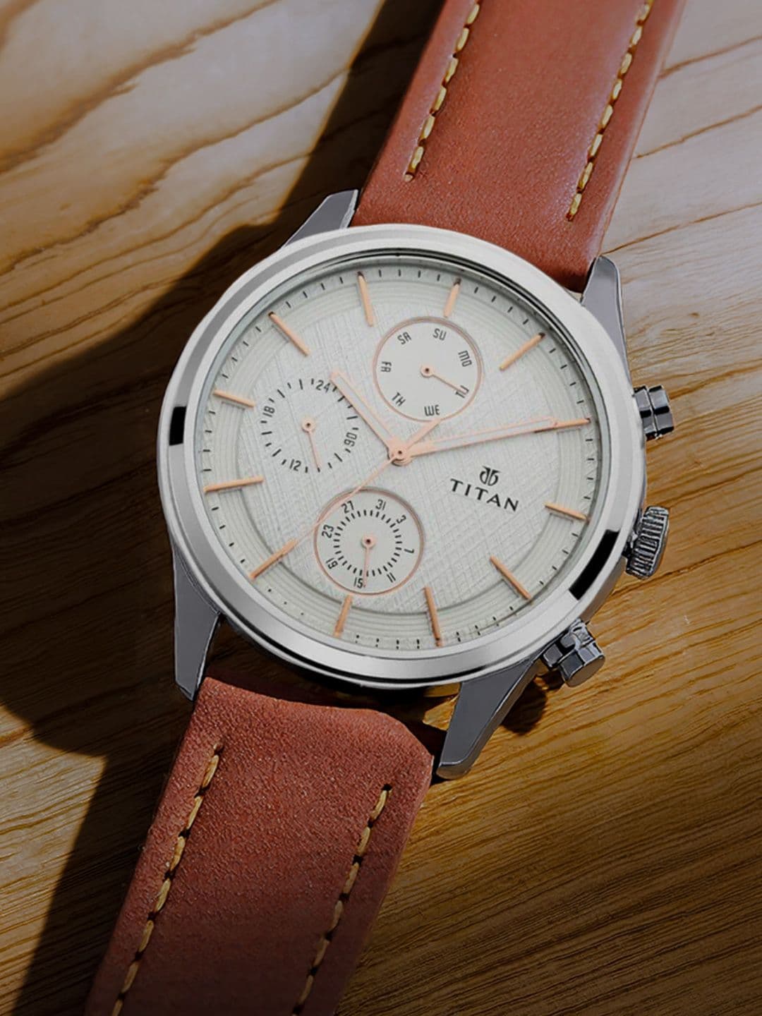 Titan Titan Workwear Metropolitan Charm Multifunction Analog Wht Dial Watch For Men - Nt1805sl01