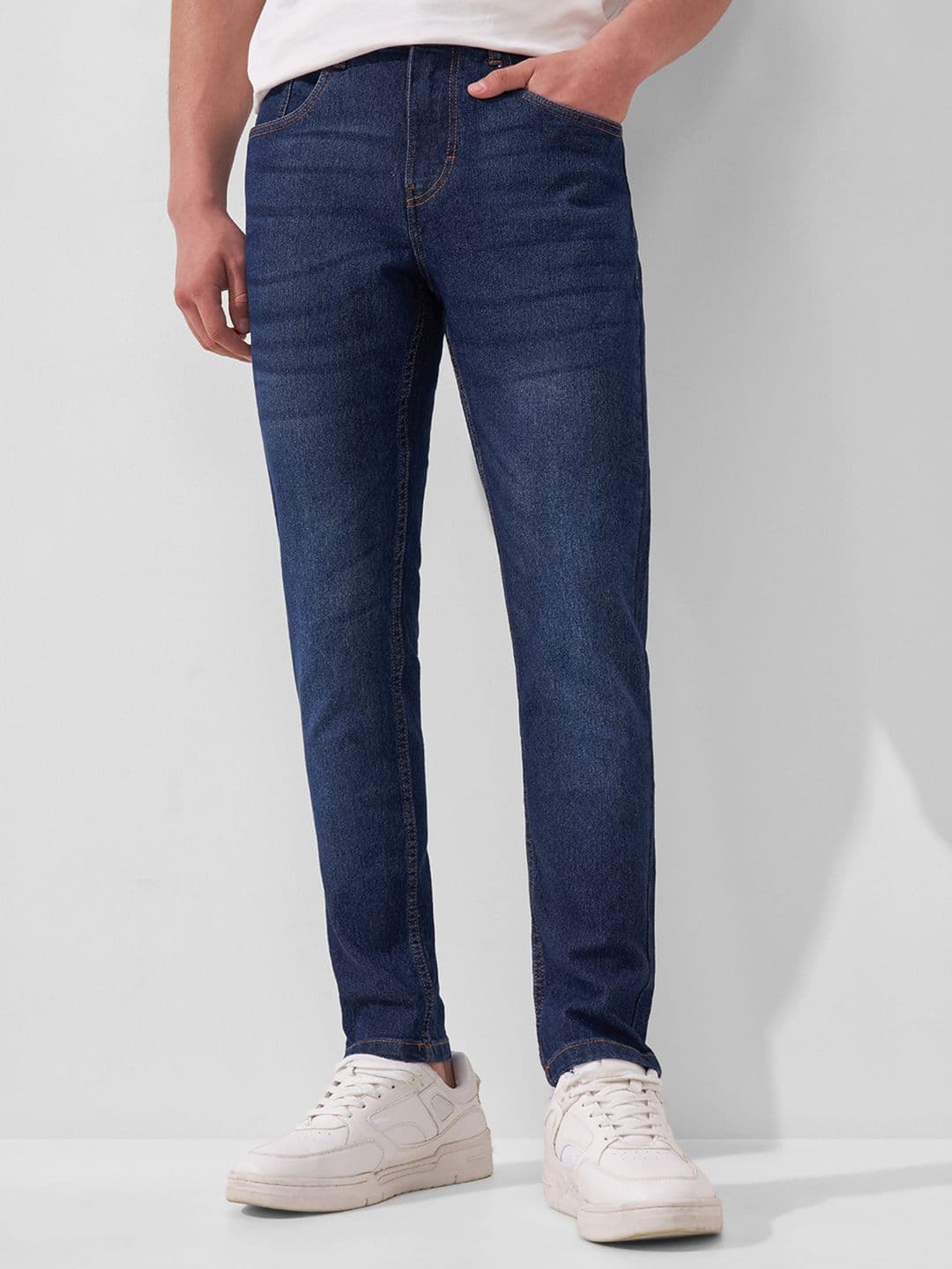 HIGHLANDER HIGHLANDER Men Blue Slim Fit Mid-Rise Clean Look Stretchable Jeans