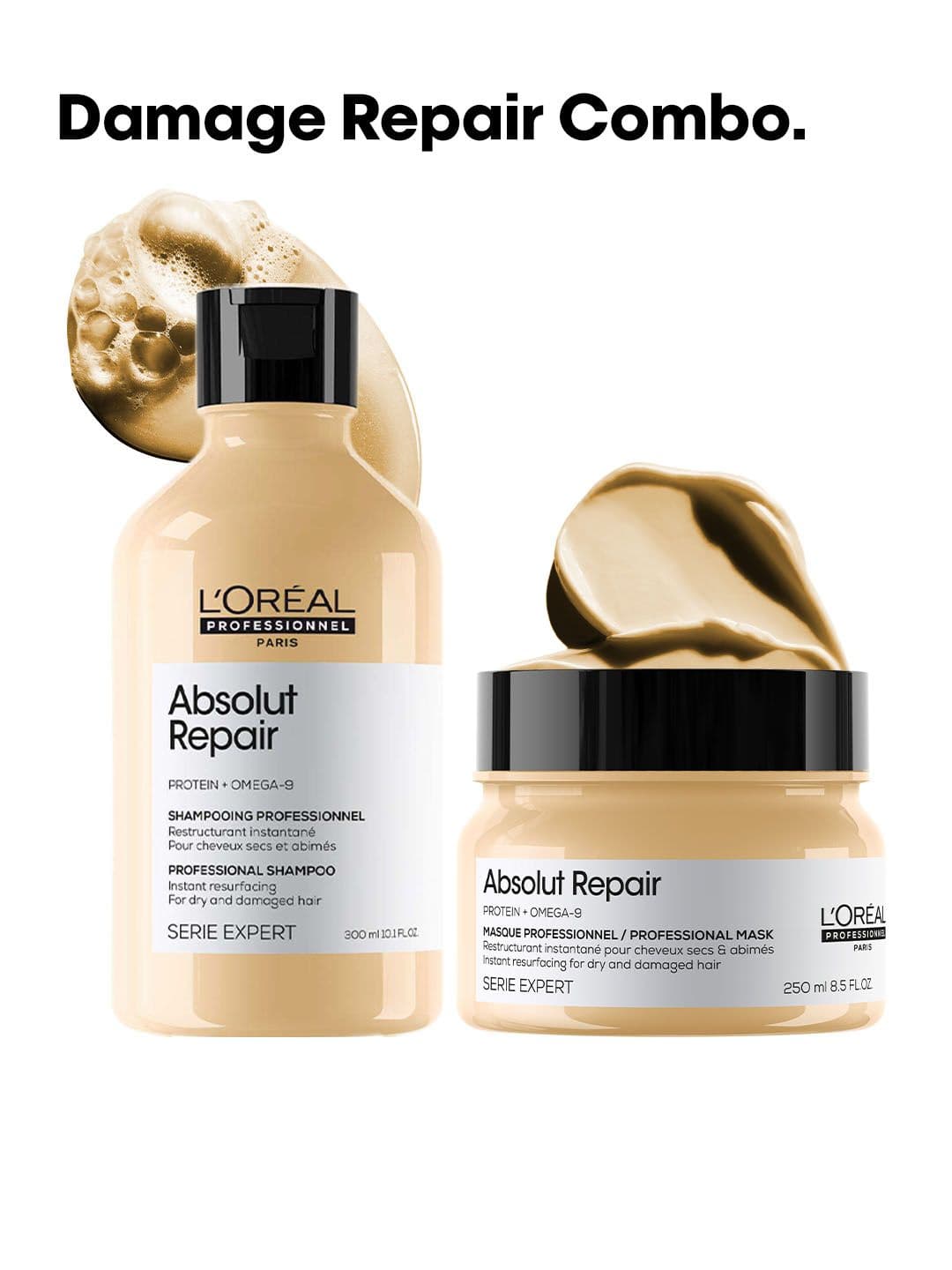 LOreal Professionnel LOreal Professionnel Absolut Repair Shampoo & Hair Mask Combo with Protein & Omega-9