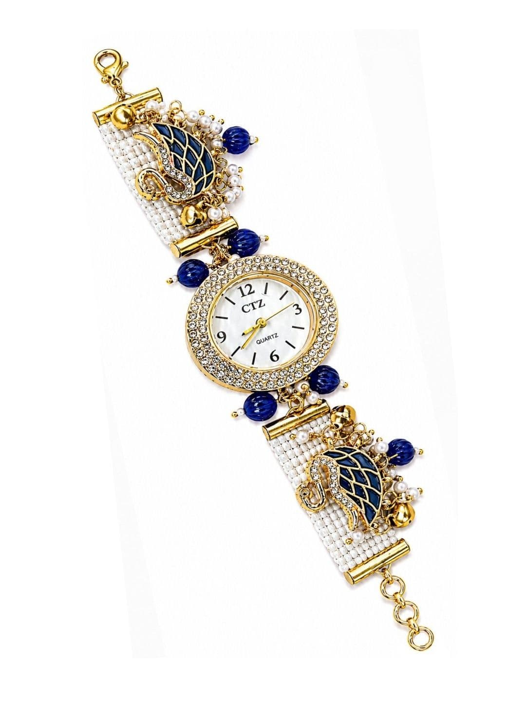 ARISTAL Jewellery ARISTAL Jewellery Women Embellished Dial & Embellished Straps Analogue Watches Swan White Pearl Strap Watch