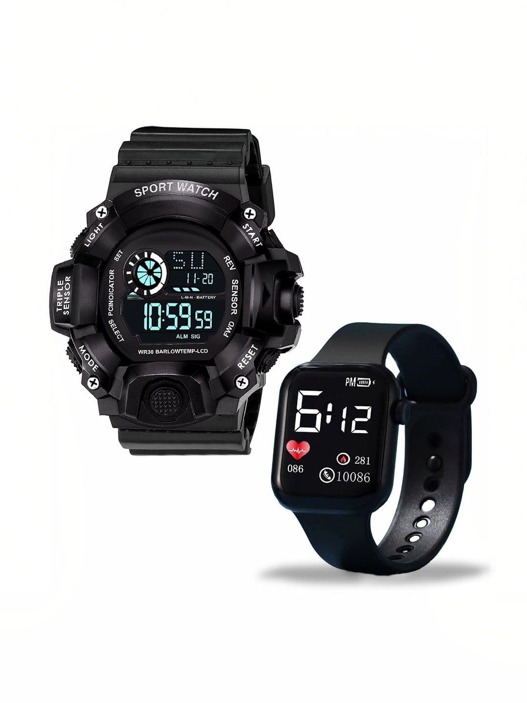 Brostin Brostin Unisex Kids Dial & Straps Digital Chronograph Watches Black G-Shock Smart Watch