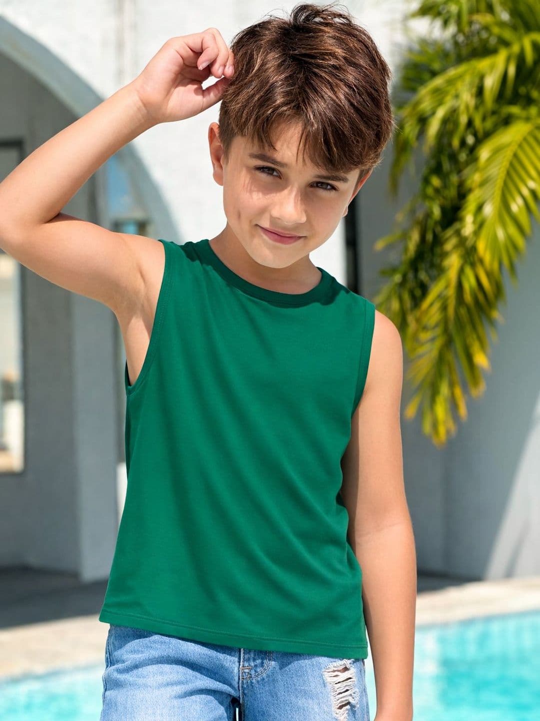PockMAN PockMAN Boys Green Cotton Tshirts