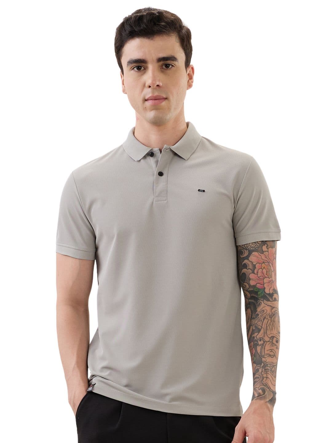 nostrum nostrum Men Polo Collar Pockets Slim Fit T-shirt