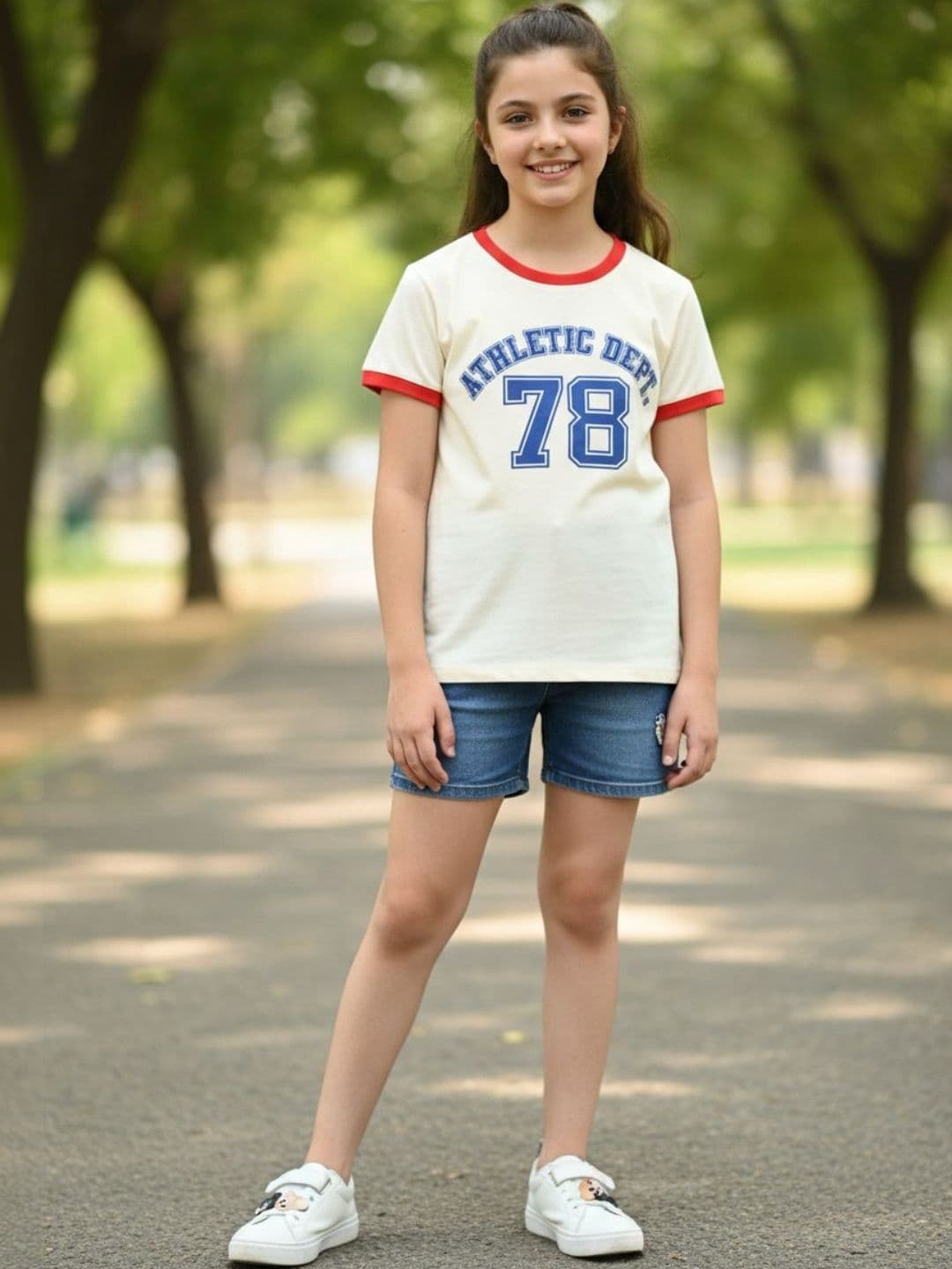 V-Mart V-Mart Girls Off White Cotton Tshirts