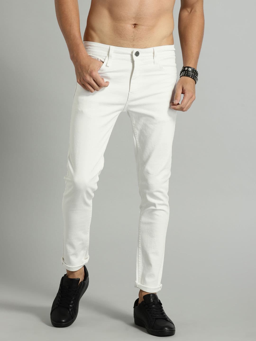Roadster Roadster Men White Skinny Fit Mid-Rise Clean Look Stretchable Jeans