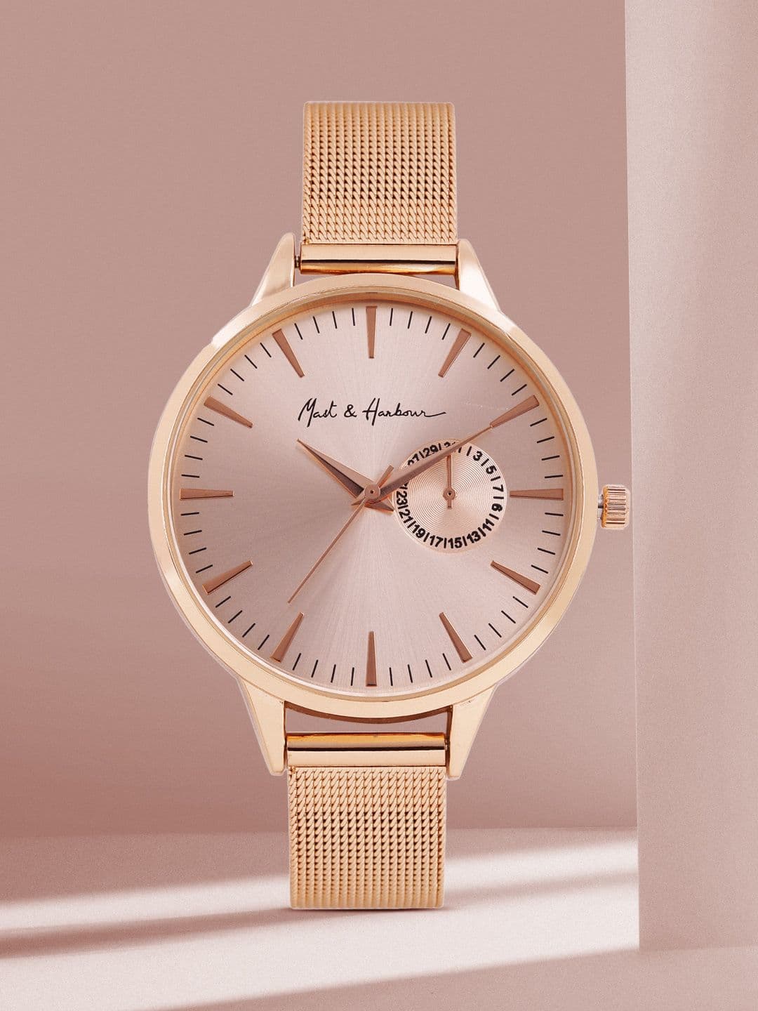 Mast & Harbour Mast & Harbour Women Gold-Toned Analogue Watch MFB-PN-SNT-C22