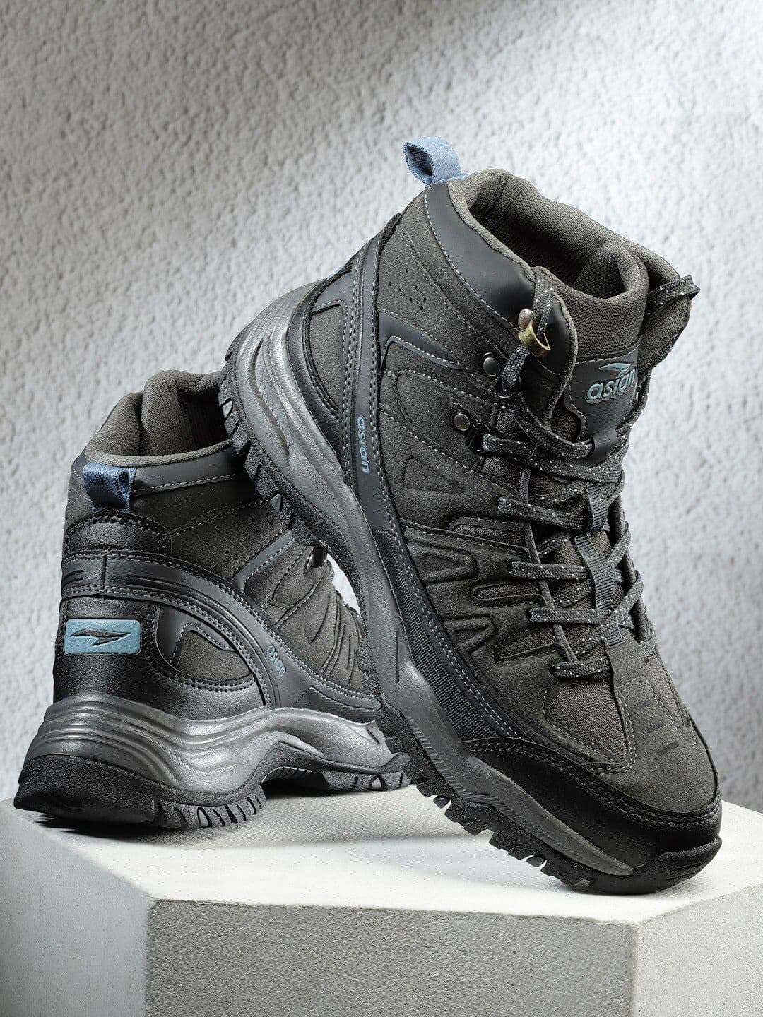 ASIAN ASIAN Men EVEREST-22 Textured Mid-Top Sneakers