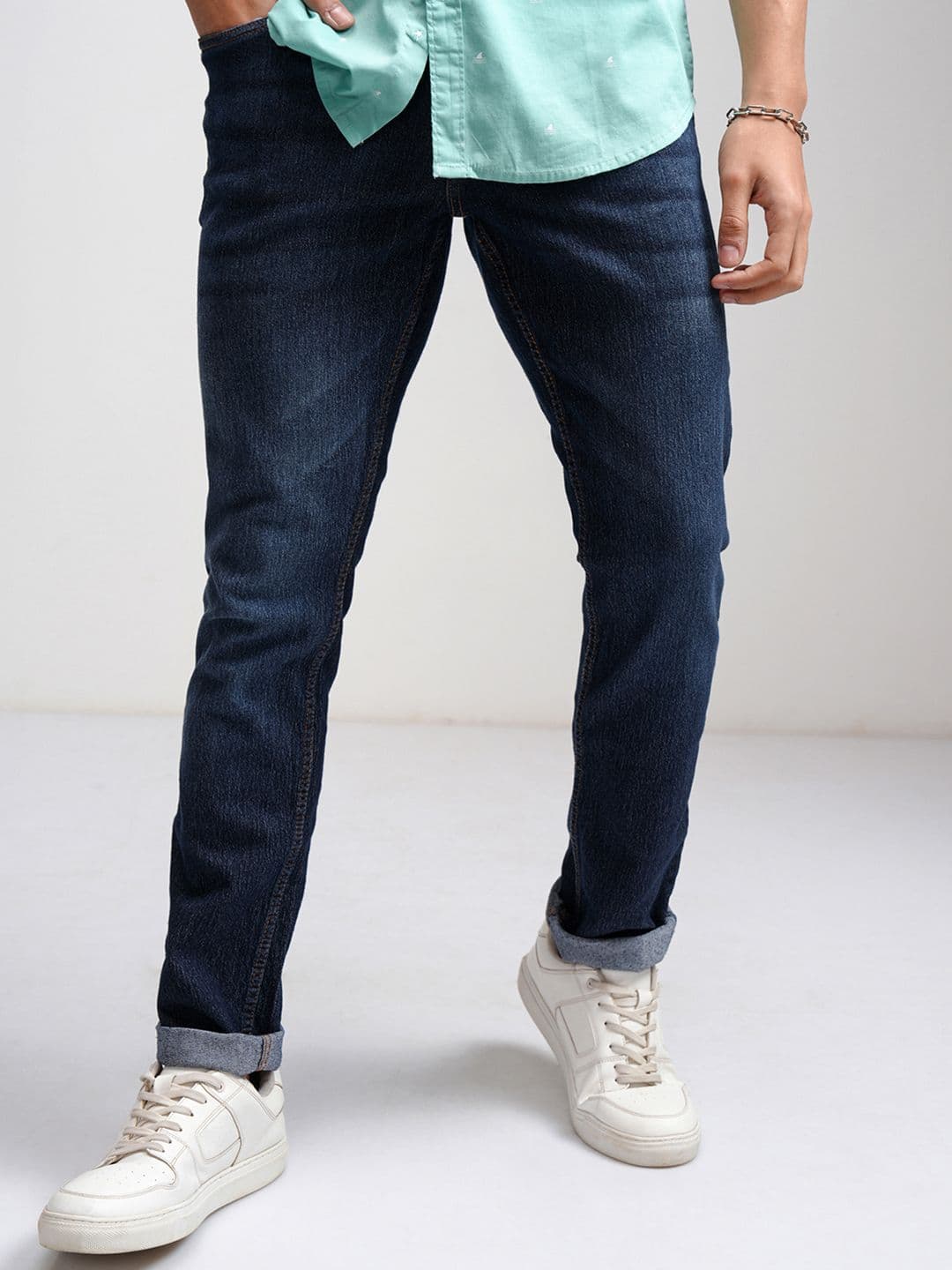 HIGHLANDER HIGHLANDER Men Blue Slim Fit Mid-Rise Clean Look Stretchable Jeans